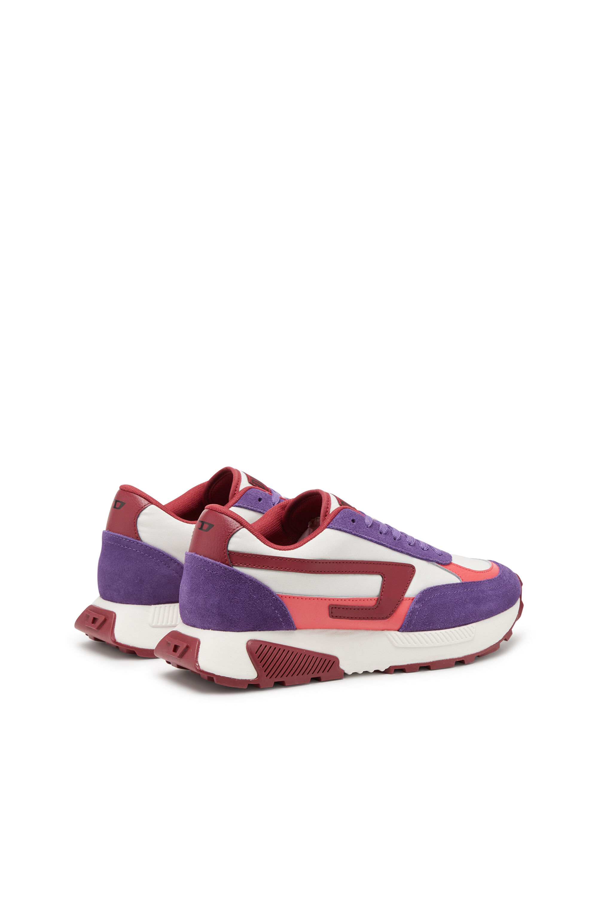 Diesel - S-TYCHE D W, Woman's S-Tyche-Colour-block sneakers with D branding in Violet/Red - 3