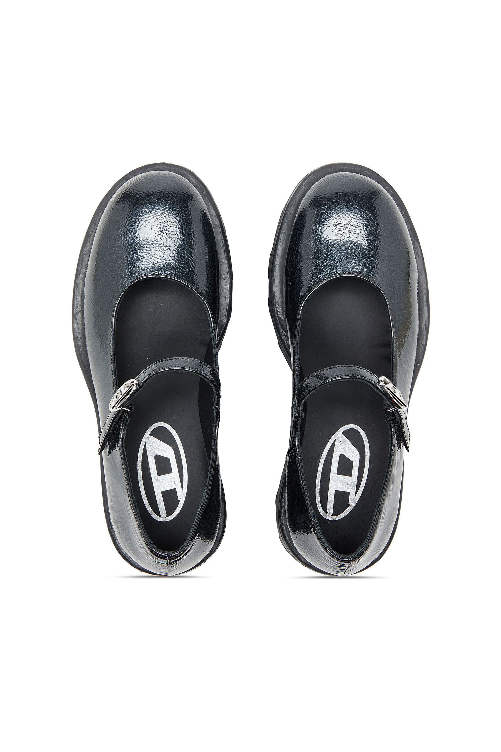 Diesel - D-HAMMER MARY JANE, Woman's D-Hammer - Lugged Mary Jane flats in patent leather in Black - 4