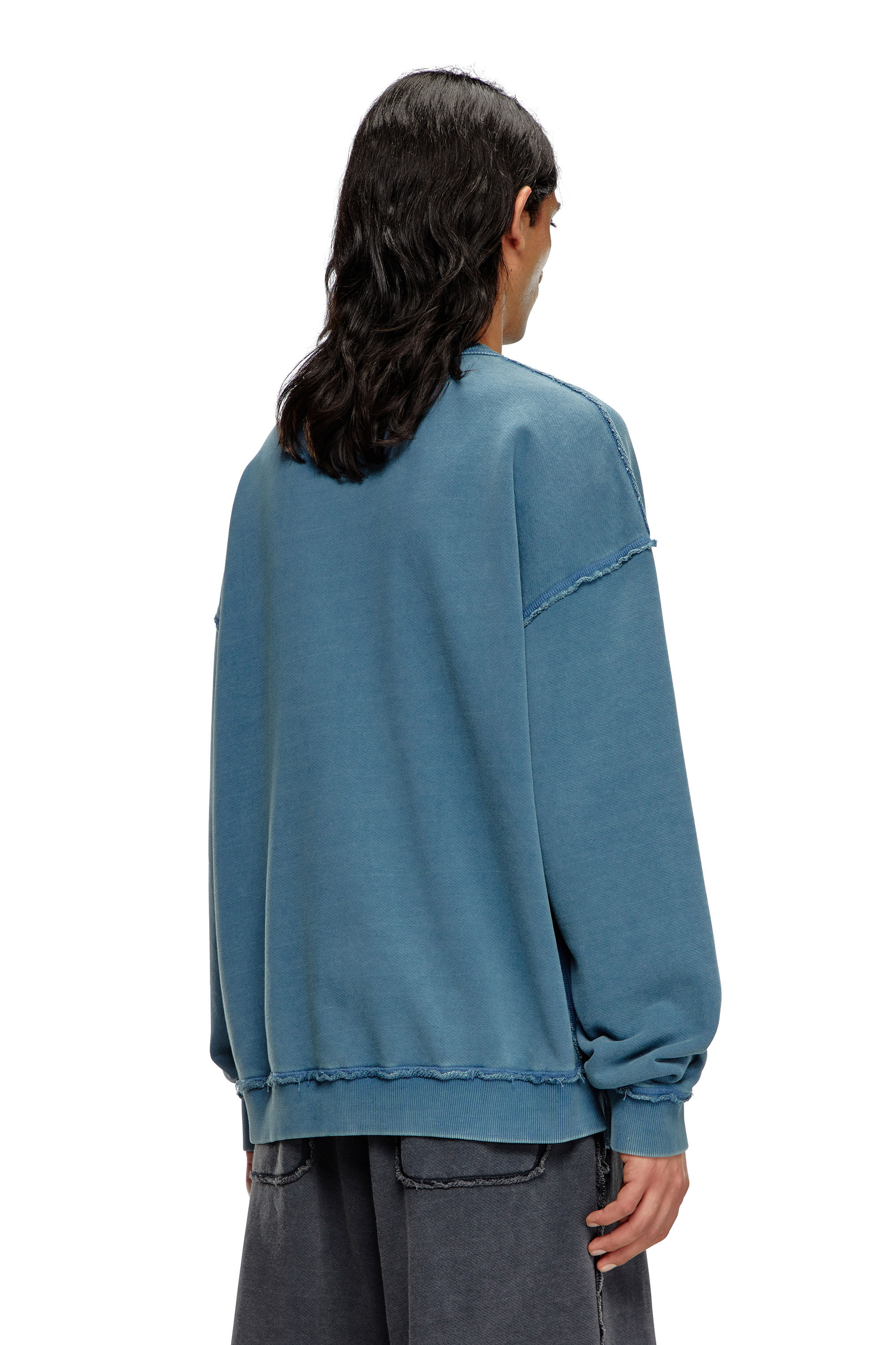 Men's Sweatshirt with logo embroidery | Blue | Diesel