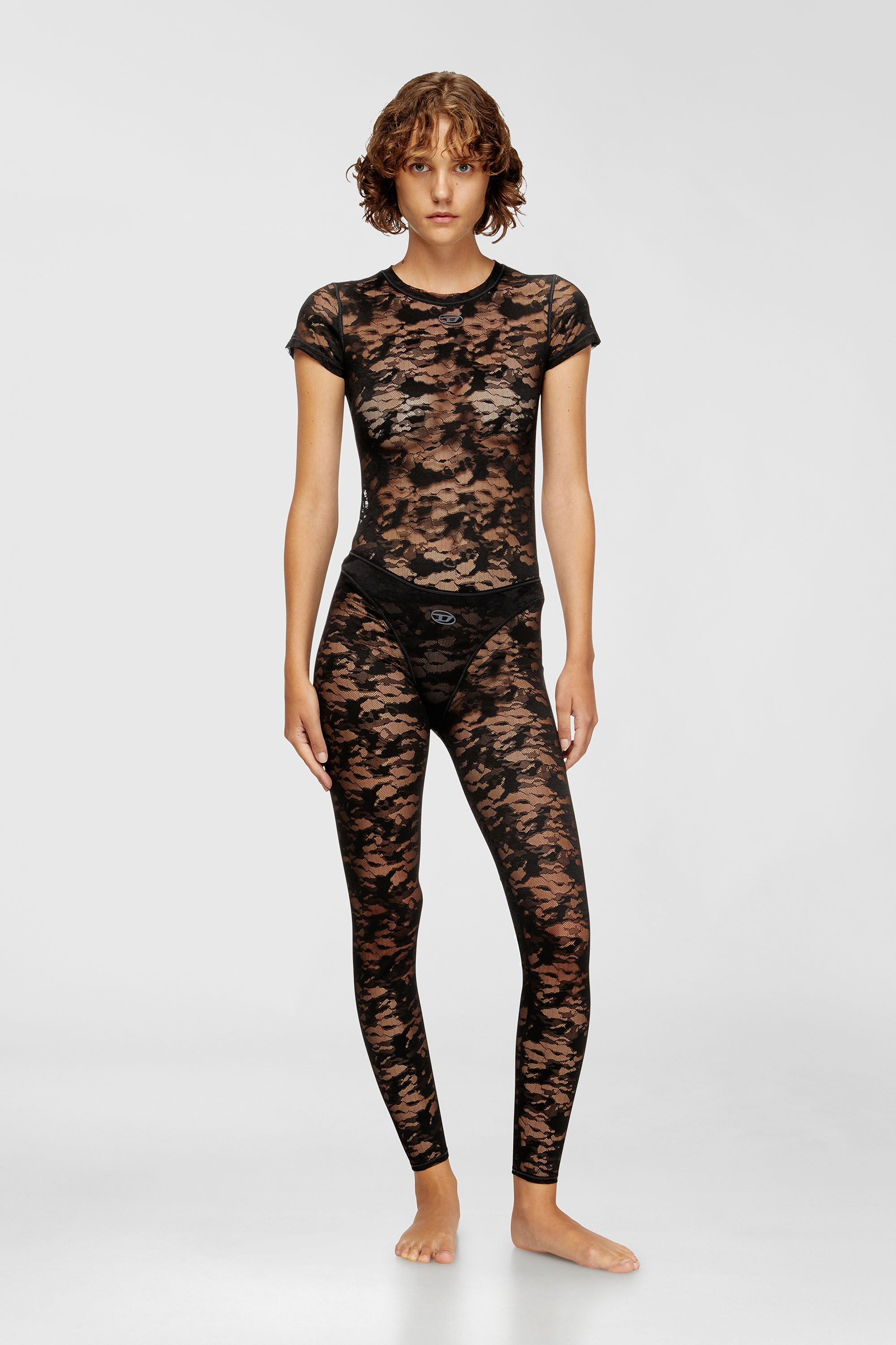 Women's Camo lace T-shirt | Black | Diesel {{Country}}