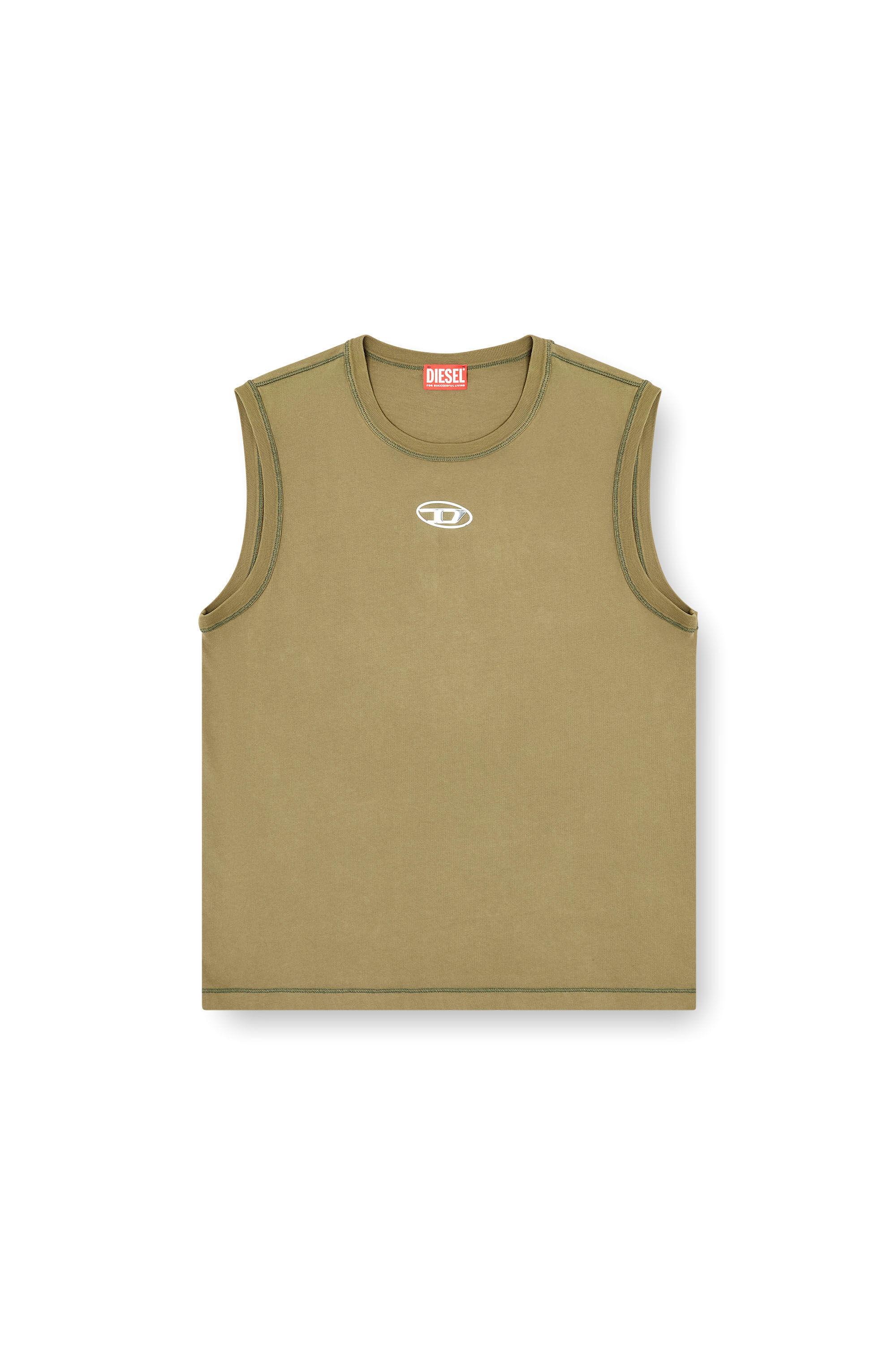 美品 25SS✨️DIESEL オーバルDタンクトップ with Oval D T-LYNYS-OD Tank top with cut-out Oval D logo｜ブラック｜ウィメンズ