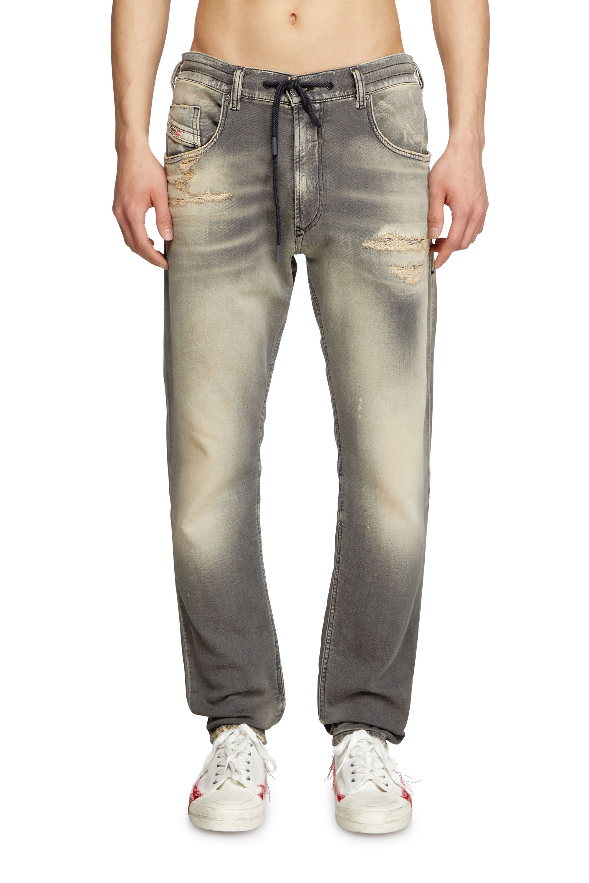 Diesel - Man's Regular 2032 D-Krooley Joggjeans® 068PF, Light Grey - 3