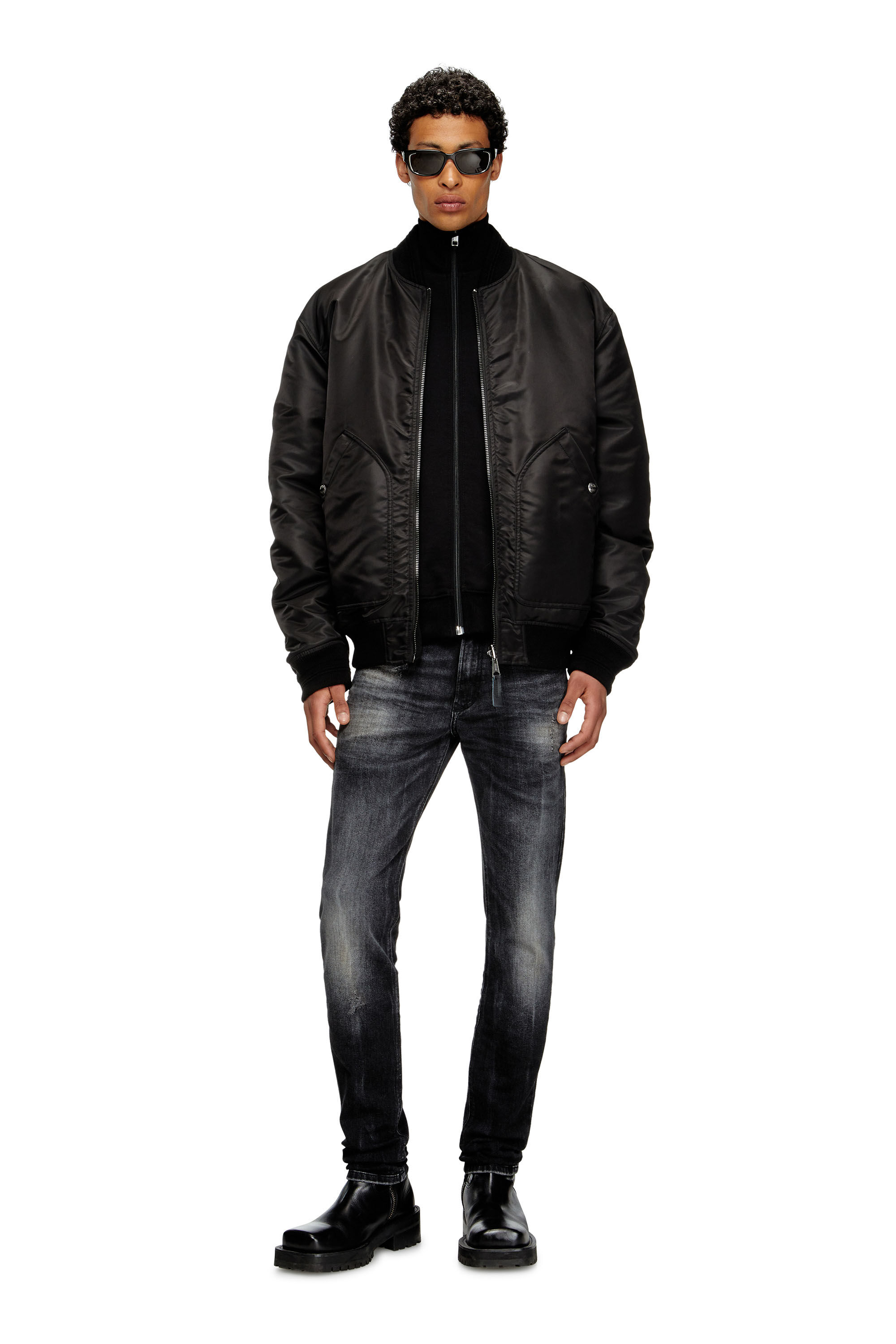 Men's Track jacket with Oval D patch | Black | Diesel