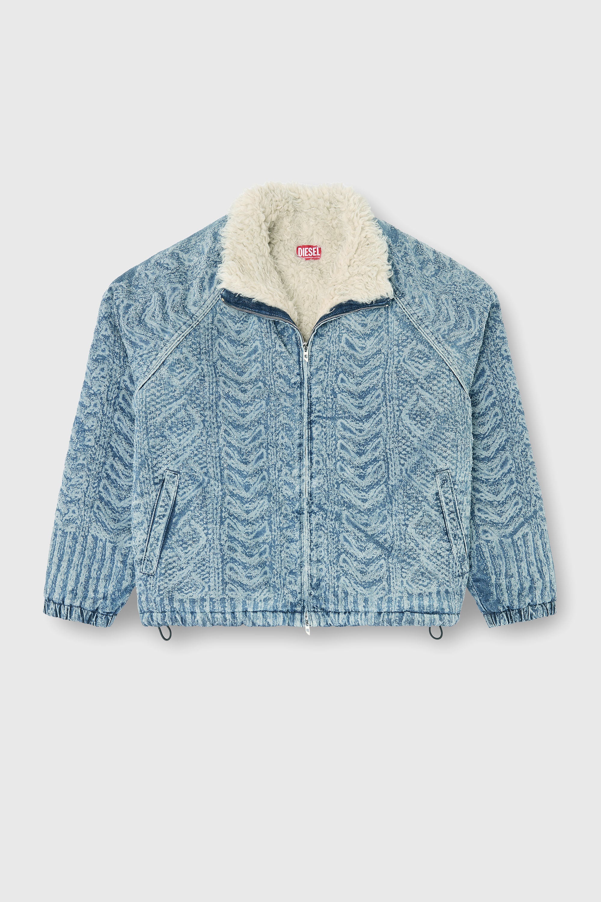 Men's Jacket in cable-knit-effect denim | Blue | Diesel TR