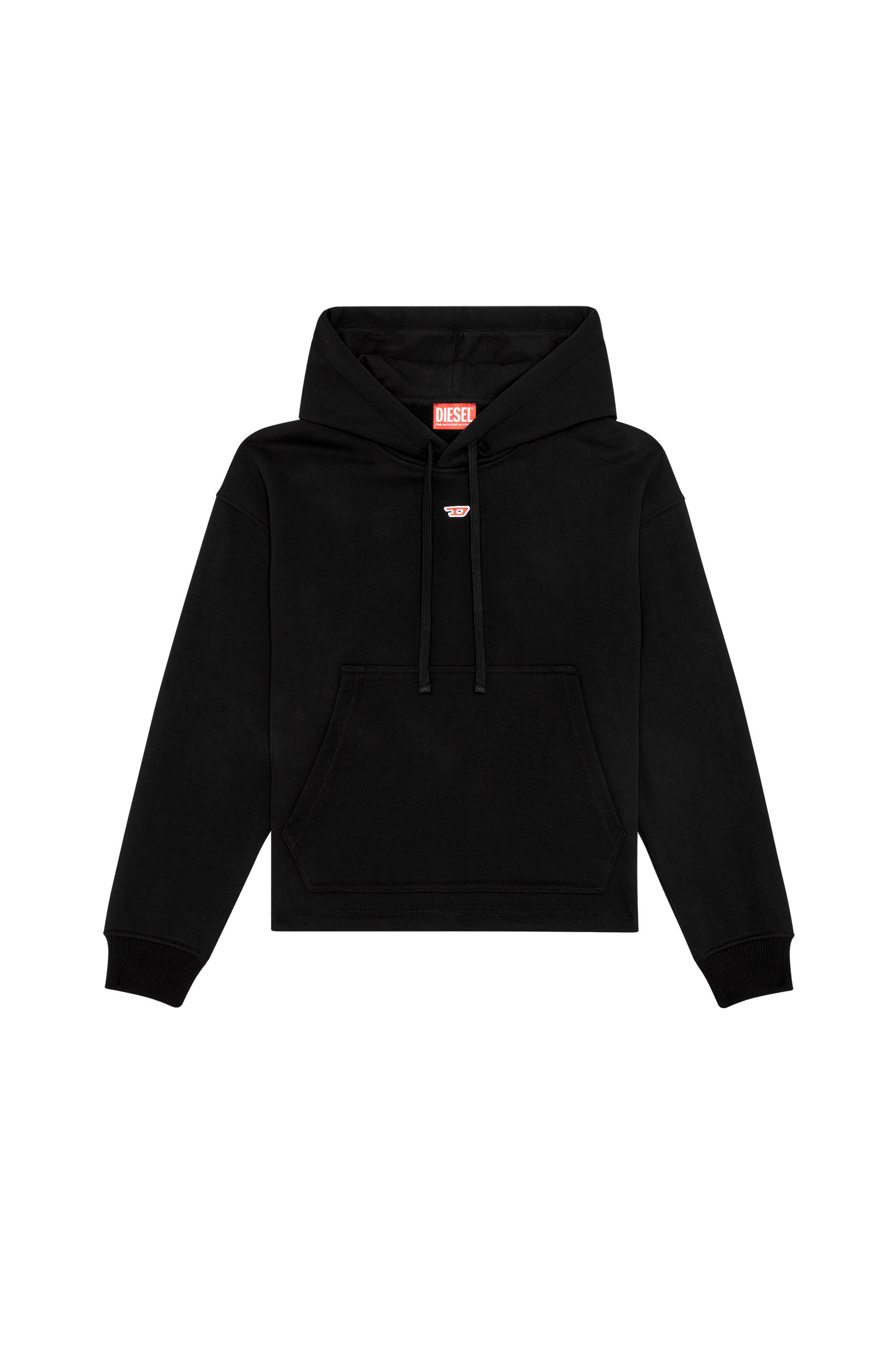 Women's Oversized hoodie with D patch | Black | Diesel