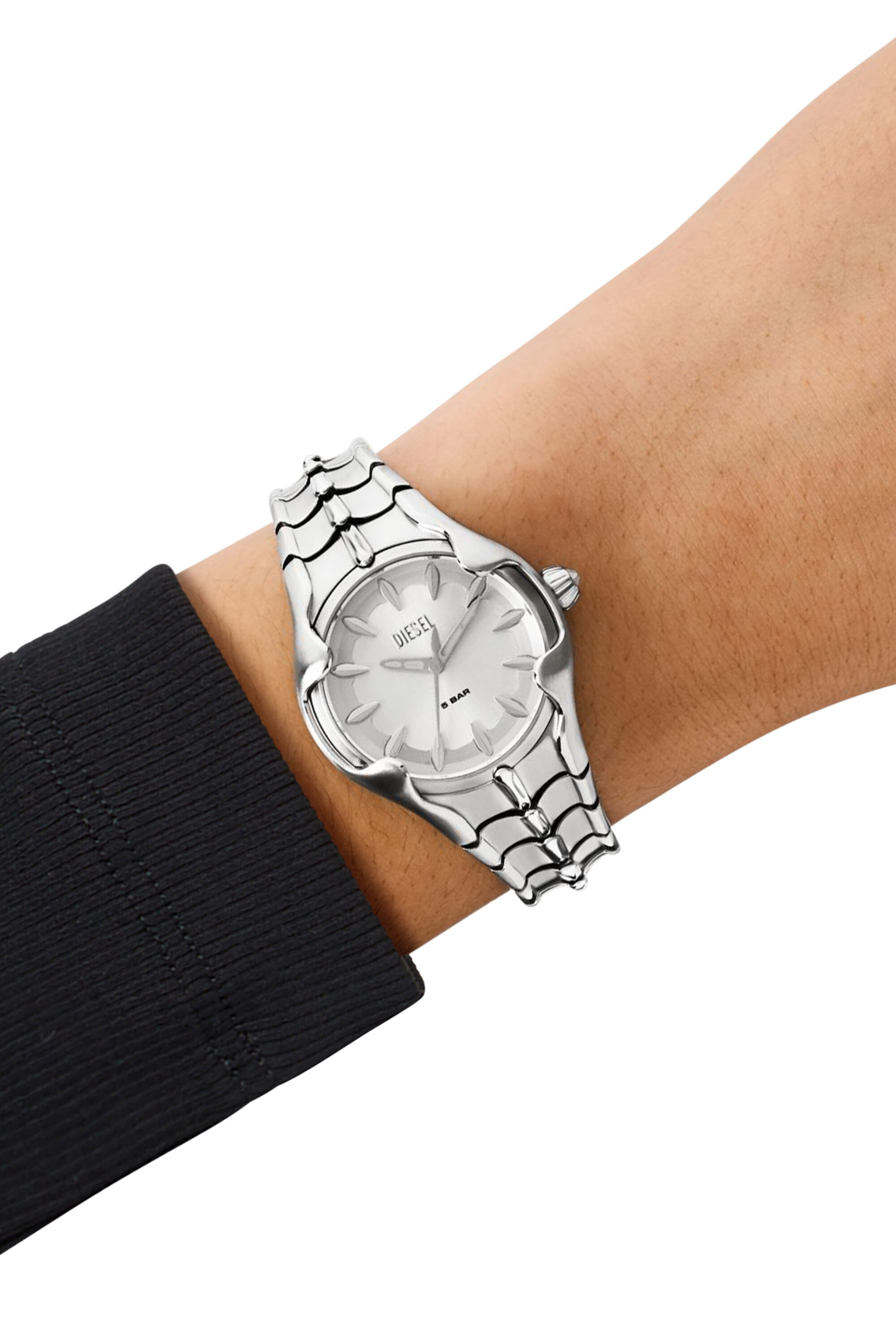 Women's Vert three-hand stainless steel watch | Silver | Diesel
