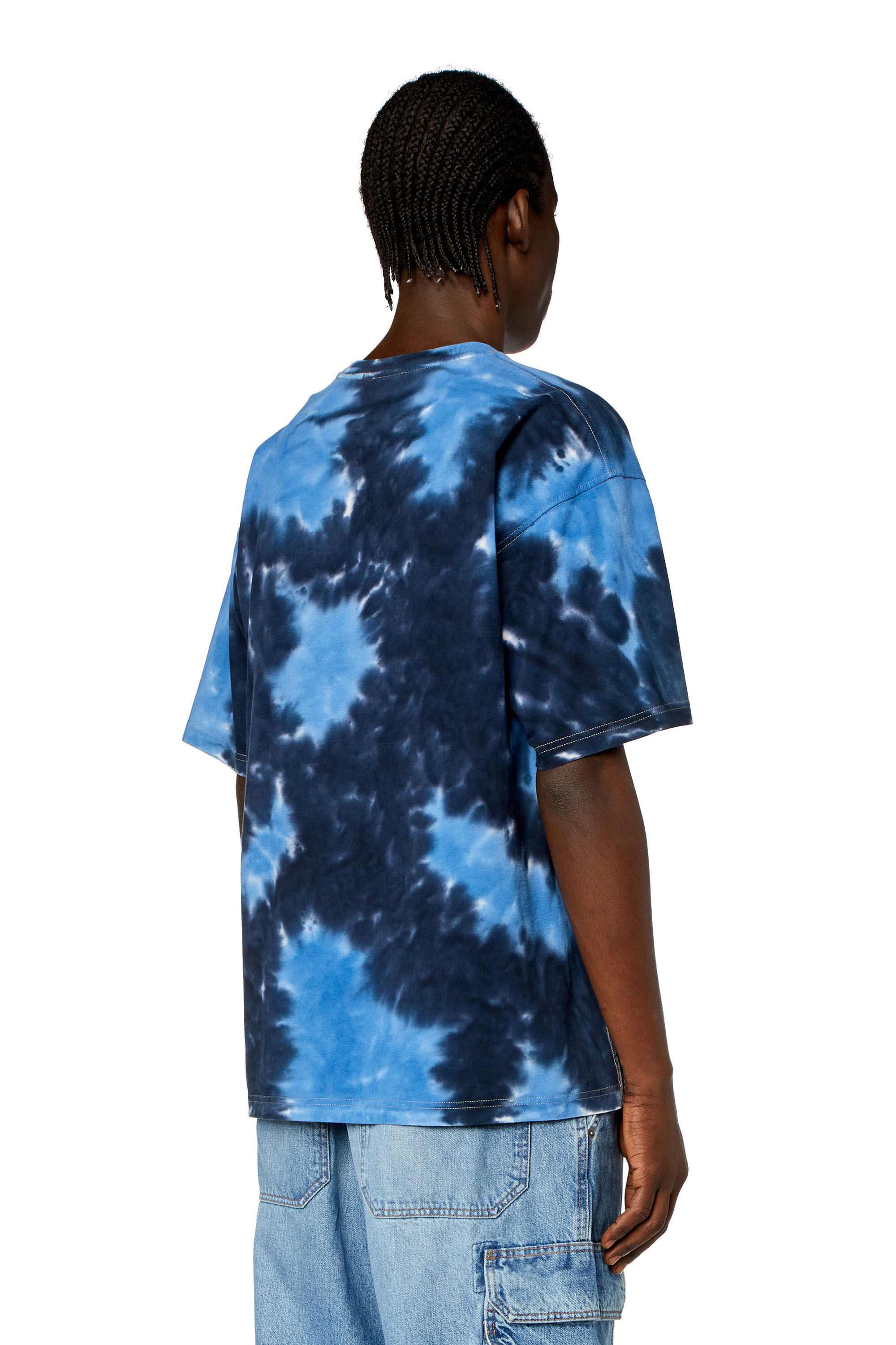 Diesel - T-BOXT-N15, Man's T-shirt in tie-dye jersey in Blue - 3