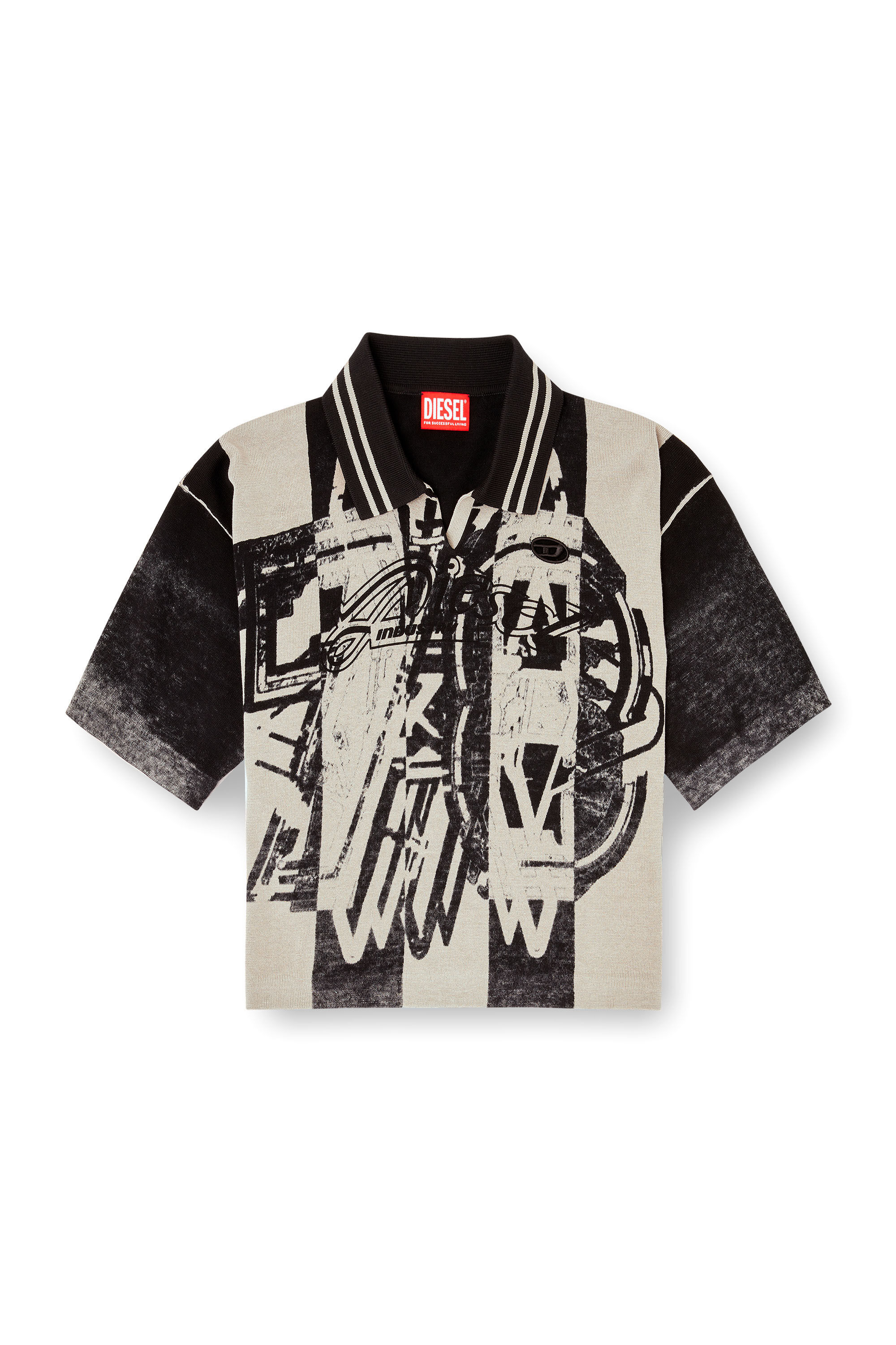 Women's Striped polo jumper with 78 logo | Multicolor | Diesel