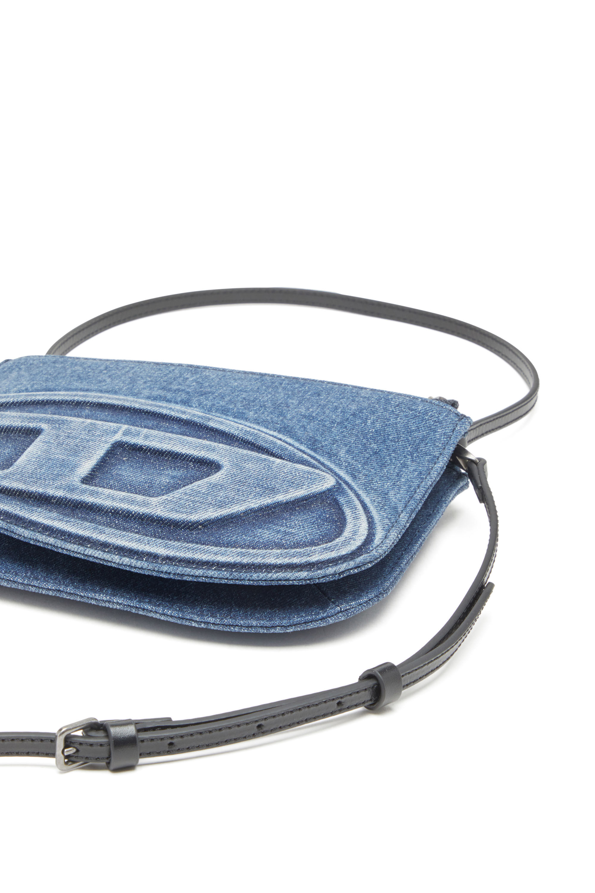 Diesel - 1DR TWIN, Woman's Double-pouch shoulder bag in solarised denim in Blue - 2