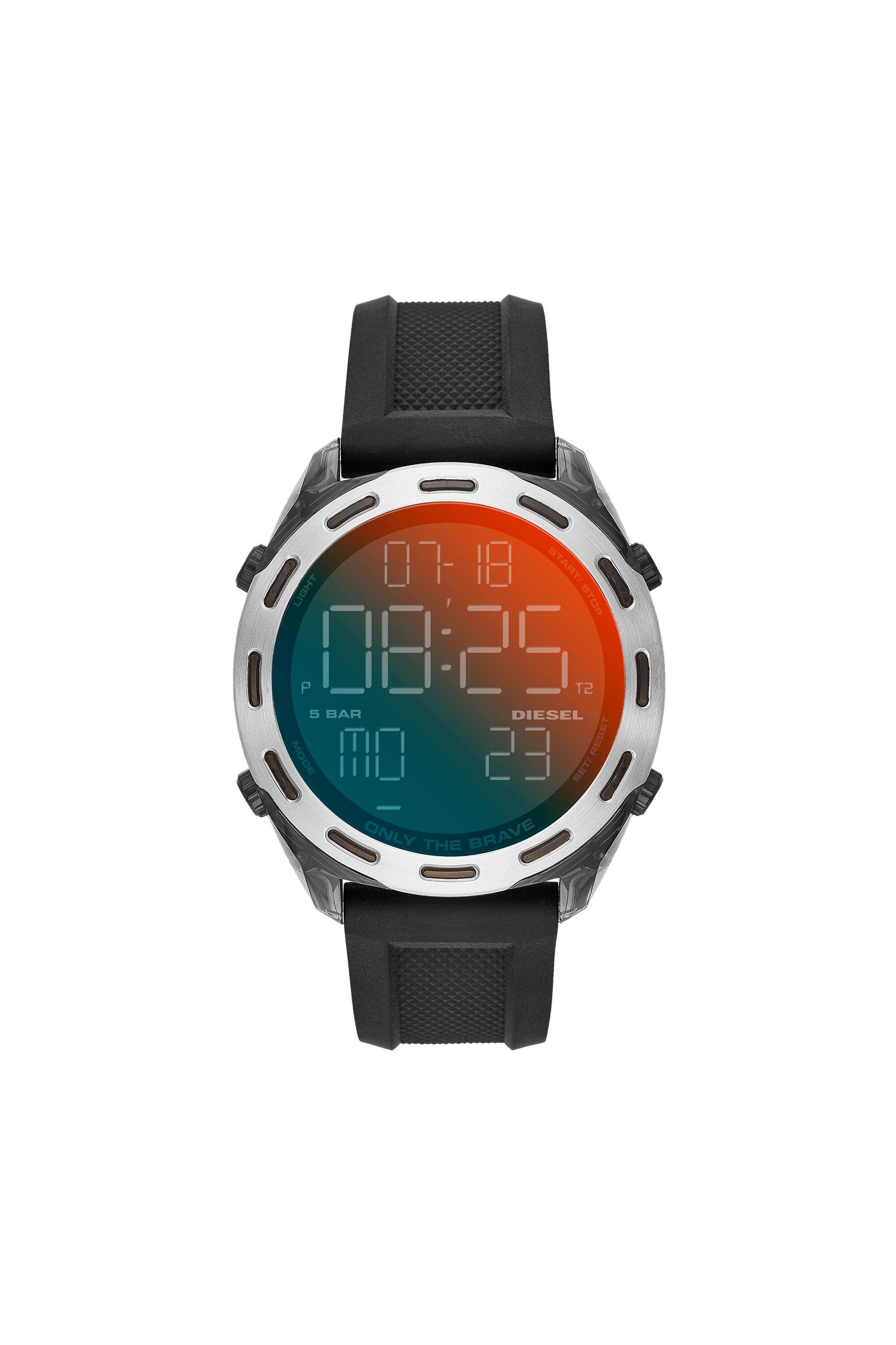 DZ1893 Man: Crusher digital black silicone watch | Diesel