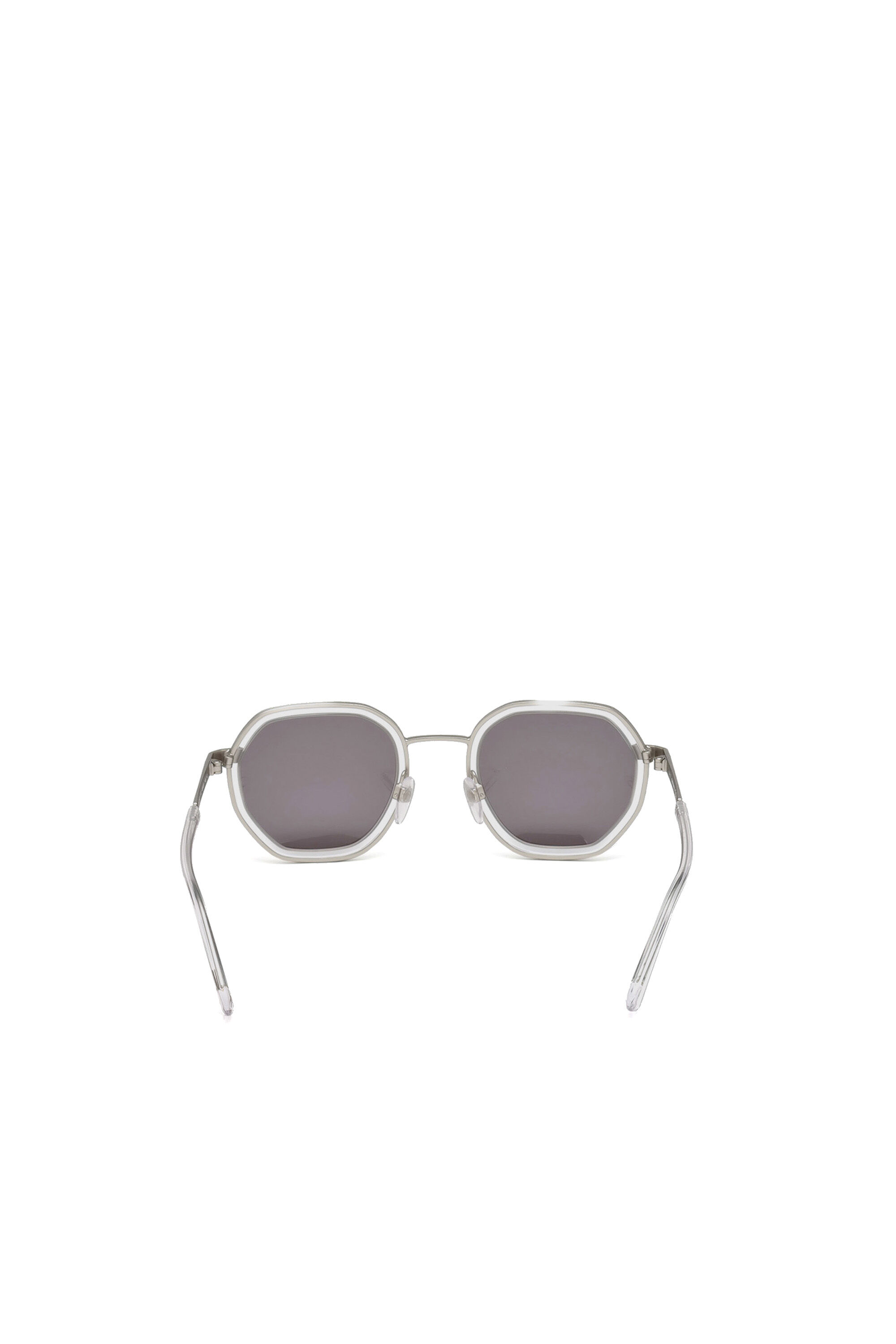 Diesel - DL0267, Unisex's Hexagonal eyewear with transparent details in Grey - 3