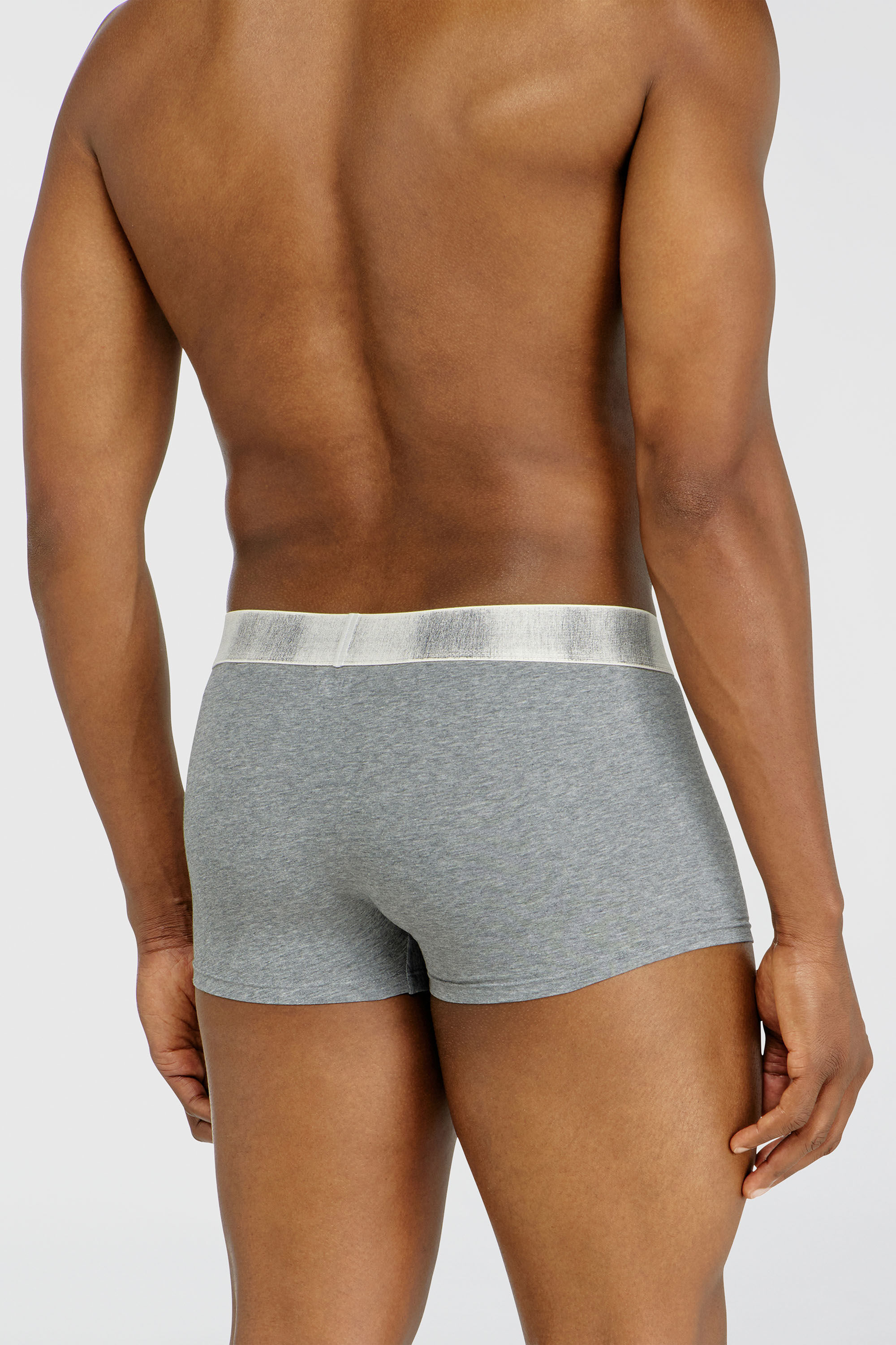 Diesel - DAMIEN-DNM-3PACK, Man's Three-pack of stretch cotton boxer briefs with satin waistband in Multicolor/Grey - 4