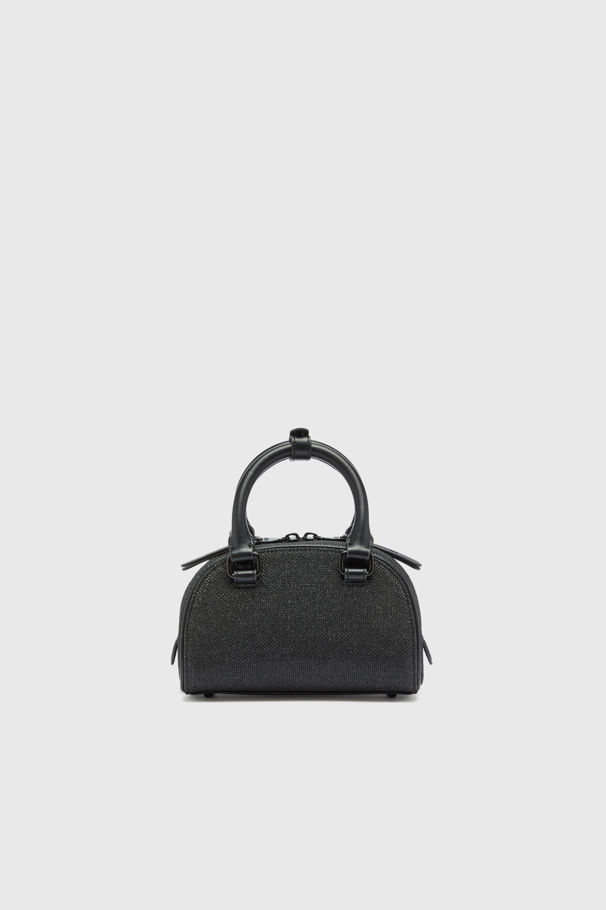 Diesel - 1DR DOME CROSSBODY, Woman's 1DR Dome- Small bowling bag in Lurex fabric in Black - 2