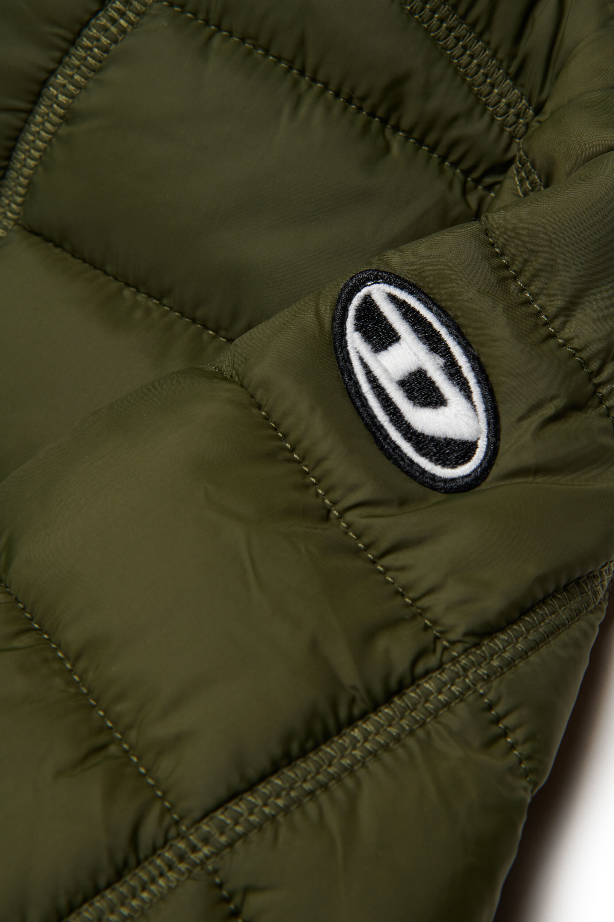 Diesel - JWSTONE, Unisex's Nylon jacket with hood in Dark Green - 4