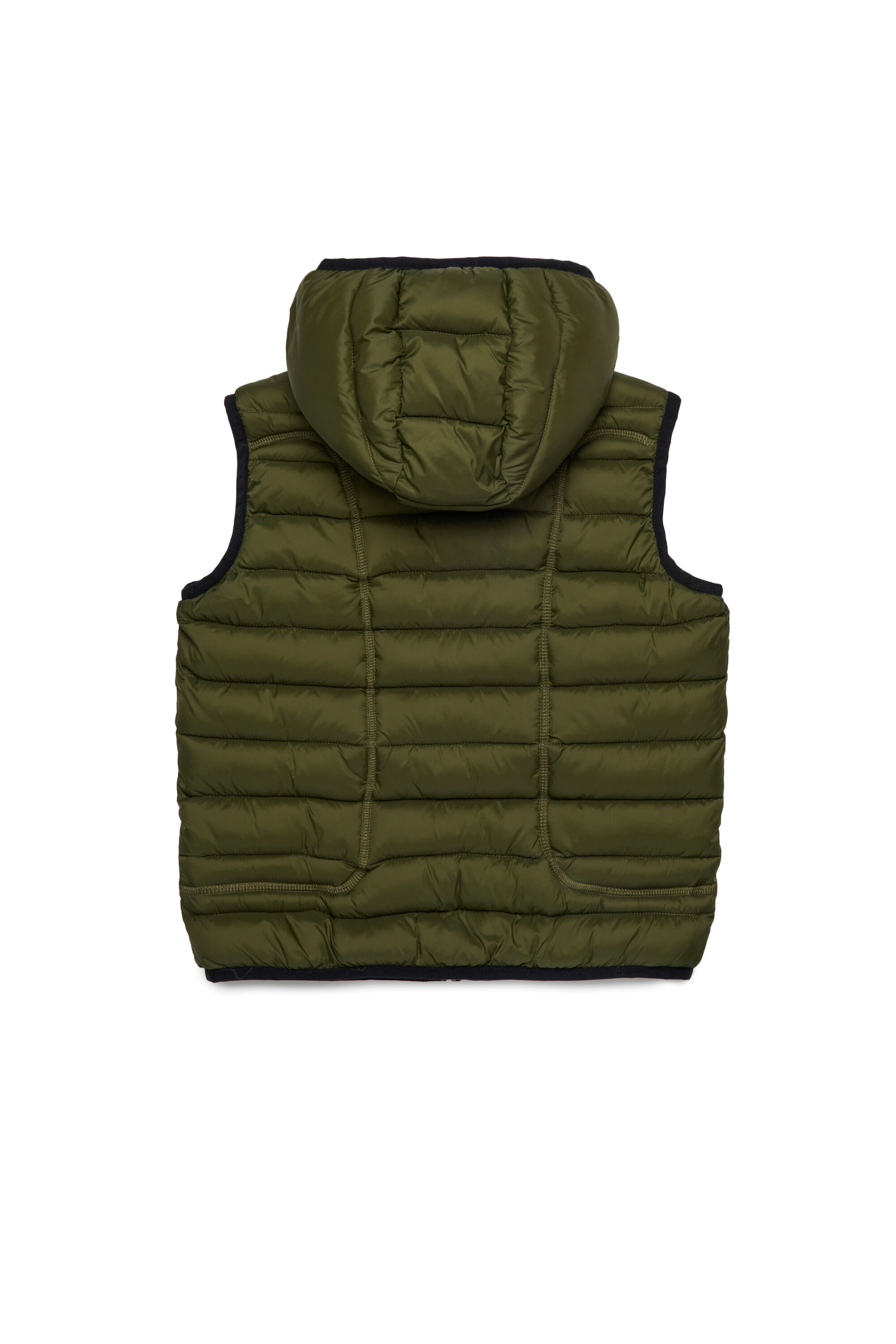 Diesel - JWTEMPLE, Unisex's Nylon vest with hood in Green - 2