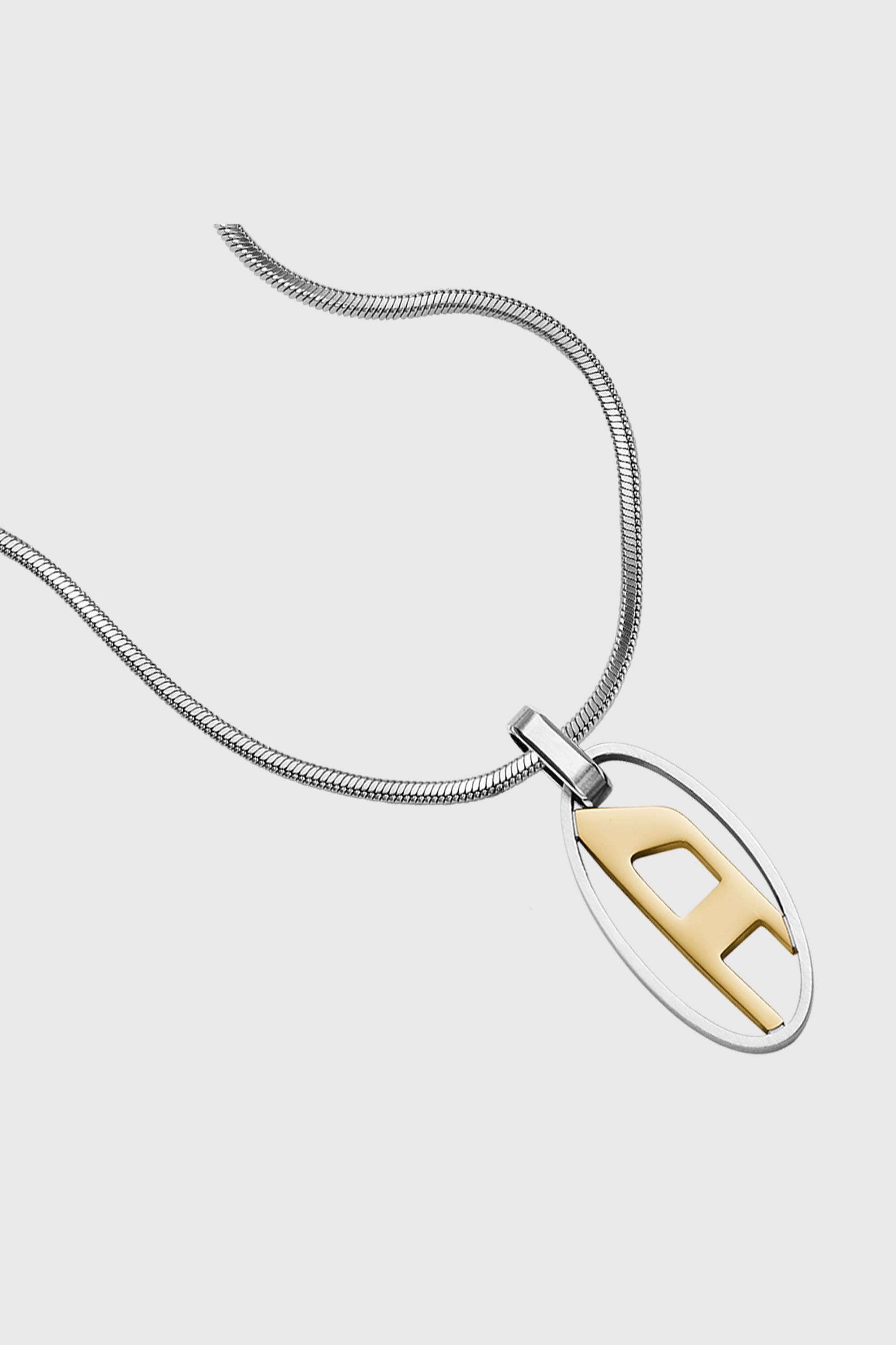 Women's Two-Tone Stainless Steel Pendant Necklace | Silver