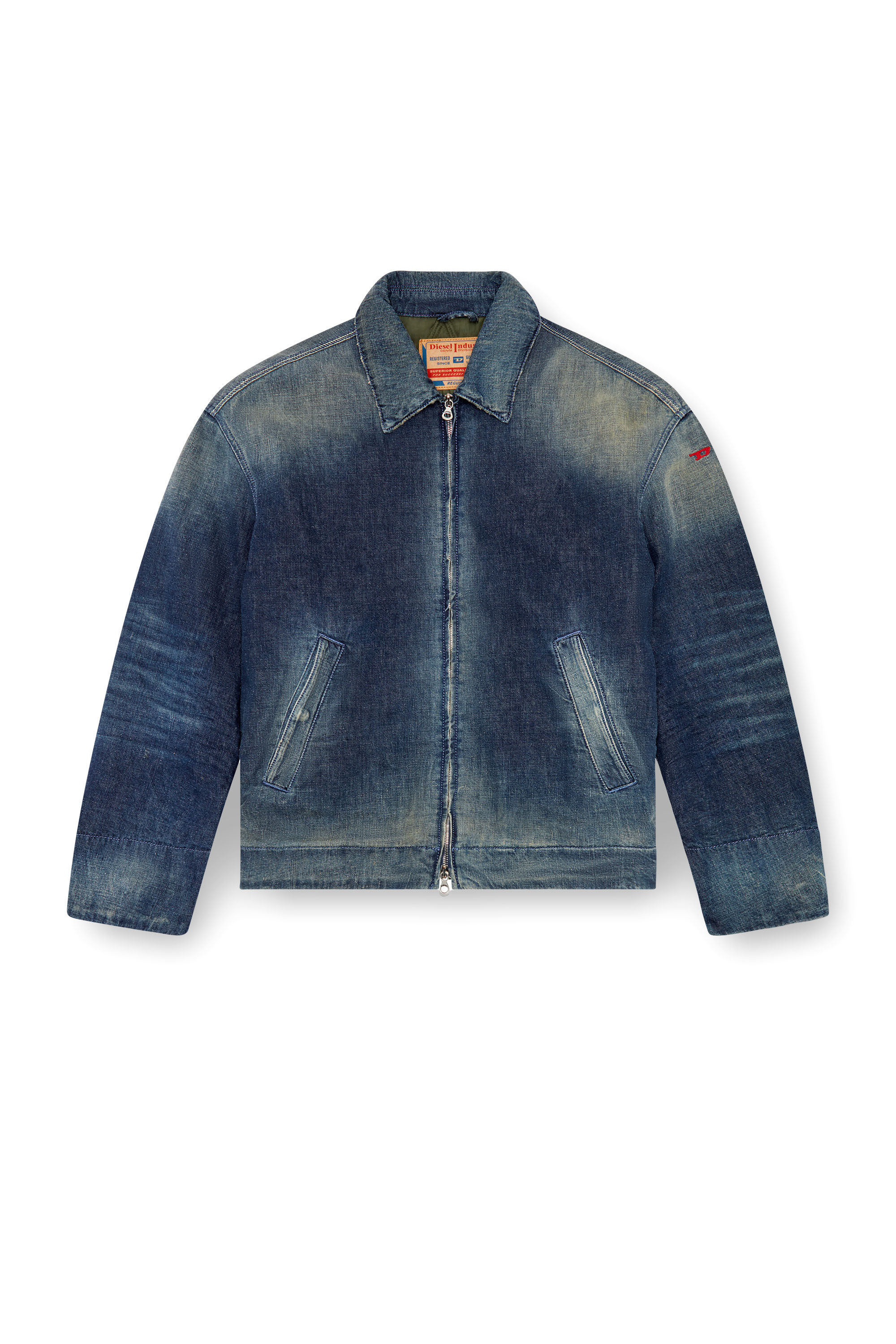 Men's Padded jacket in utility-style denim | Blue | Diesel