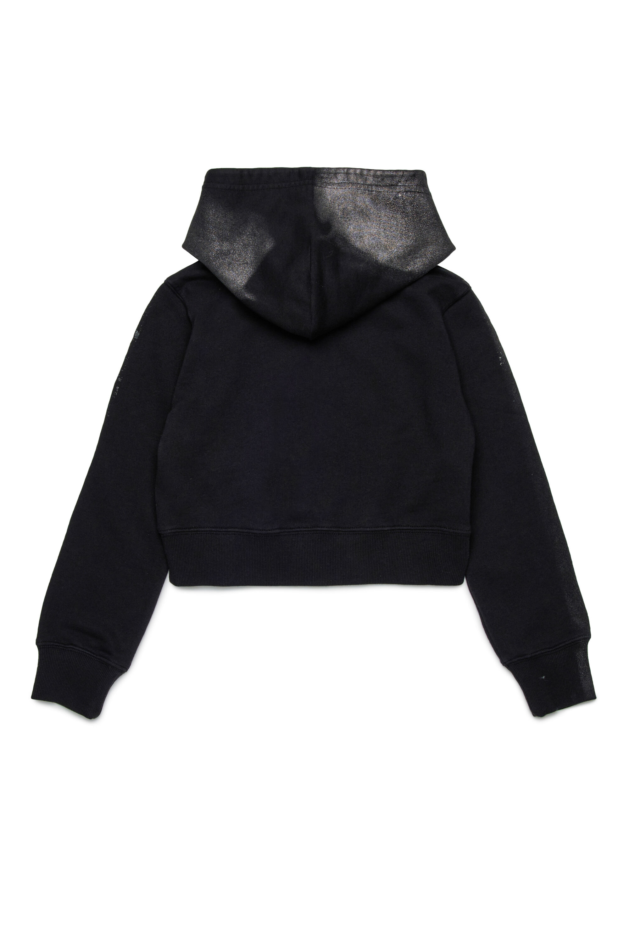 Diesel - SLIMPHOOD, Woman's Cotton hoodie with logo print in Black - 2