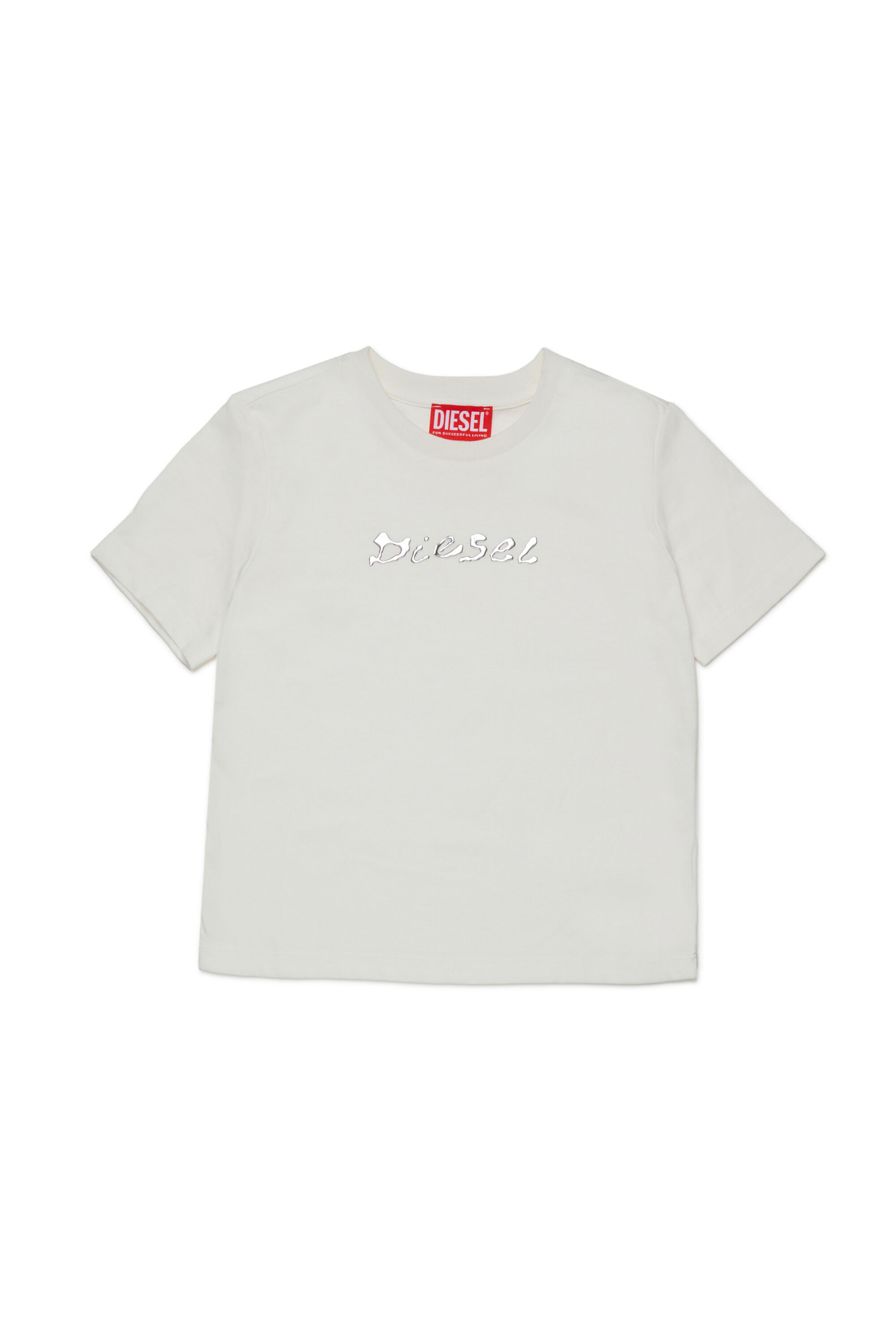 Diesel - TRISTANA, Woman's Cotton T-shirt with front logo in White - 1