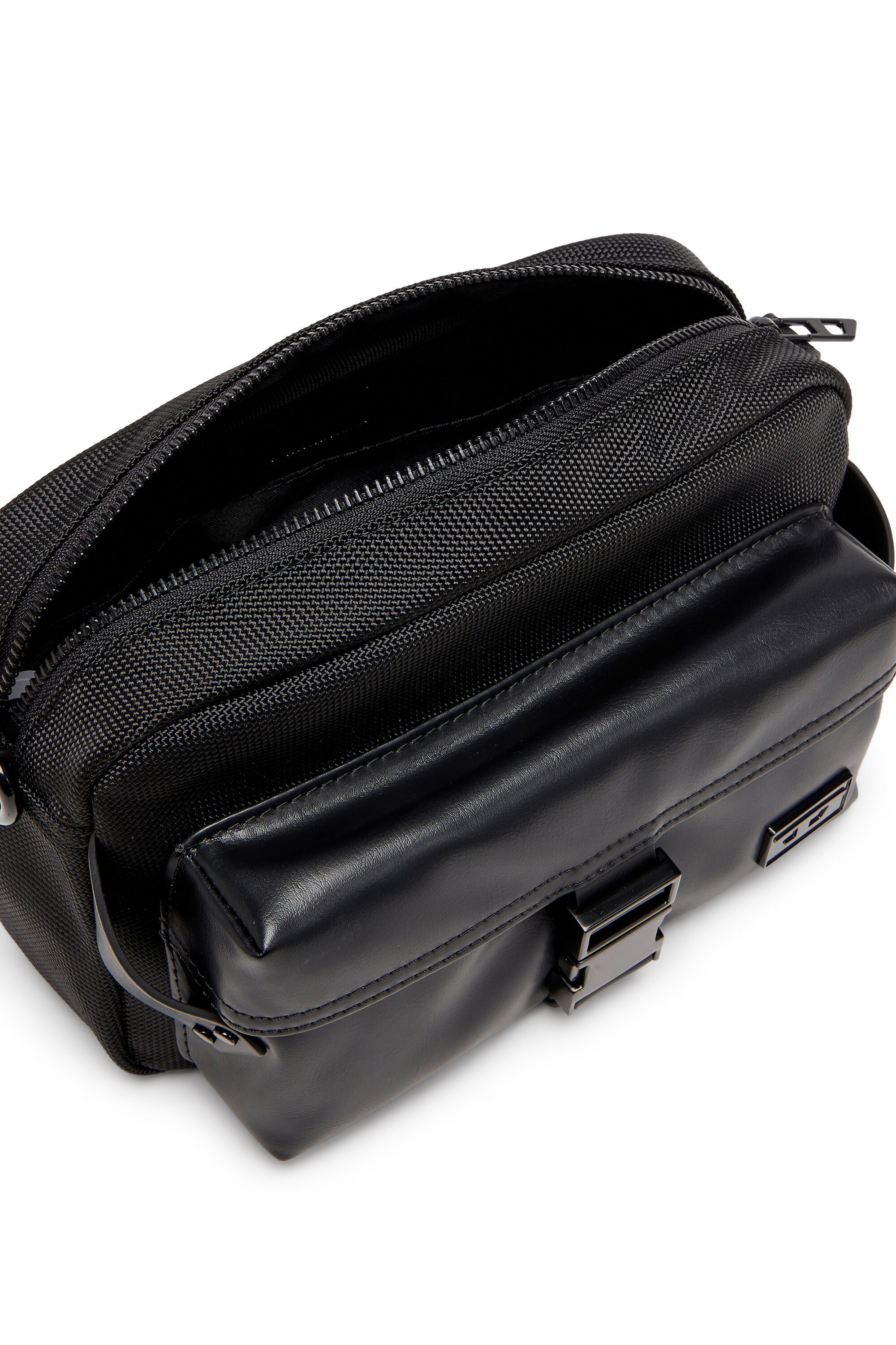 Diesel - MULTI-PKTS CAMERA BAG X, Unisex's Multi-Pkts - Crossbody bag in nylon with flap pocket in Black - 3