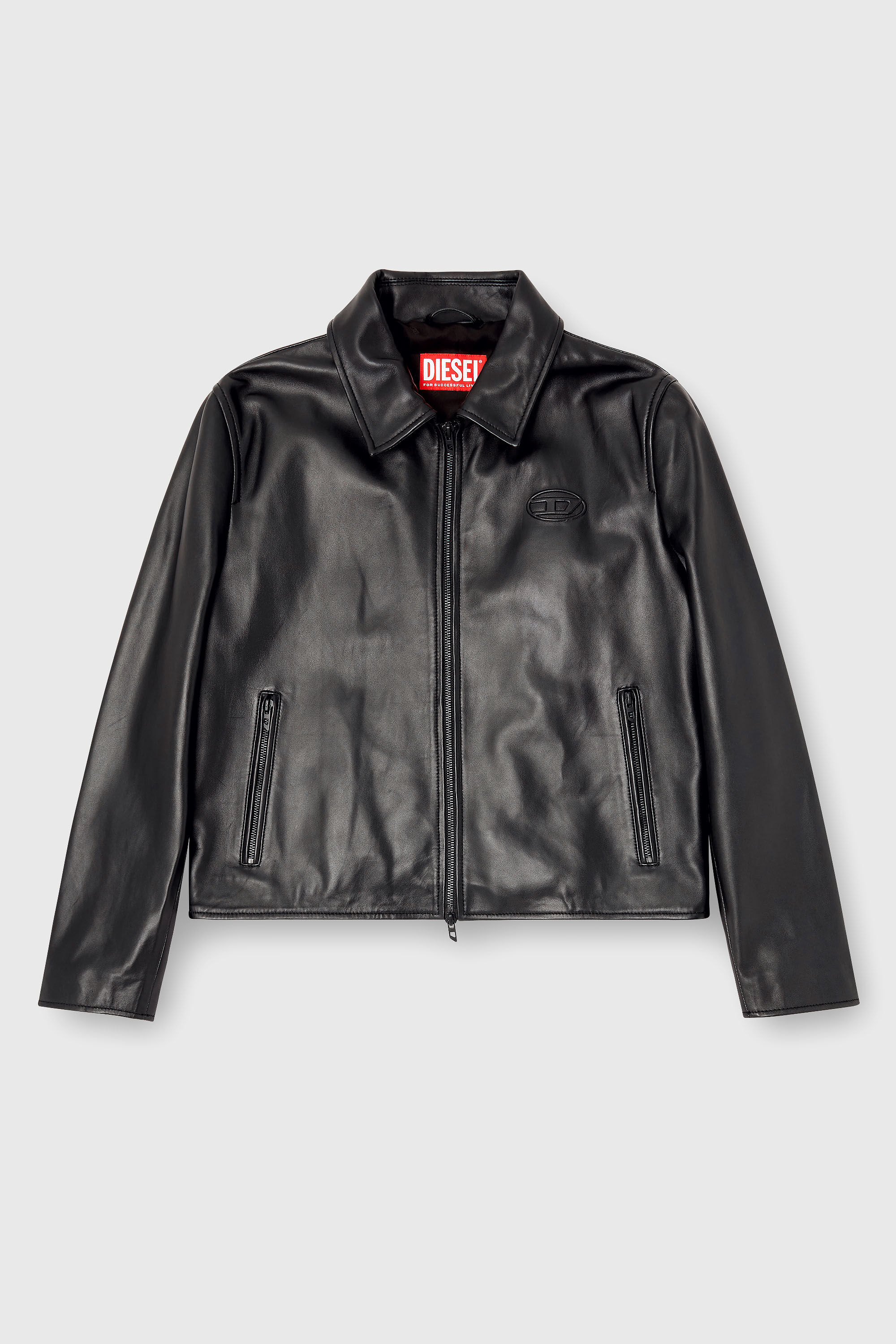 Women's Coach jacket in leather | Black | Diesel {{Country}}