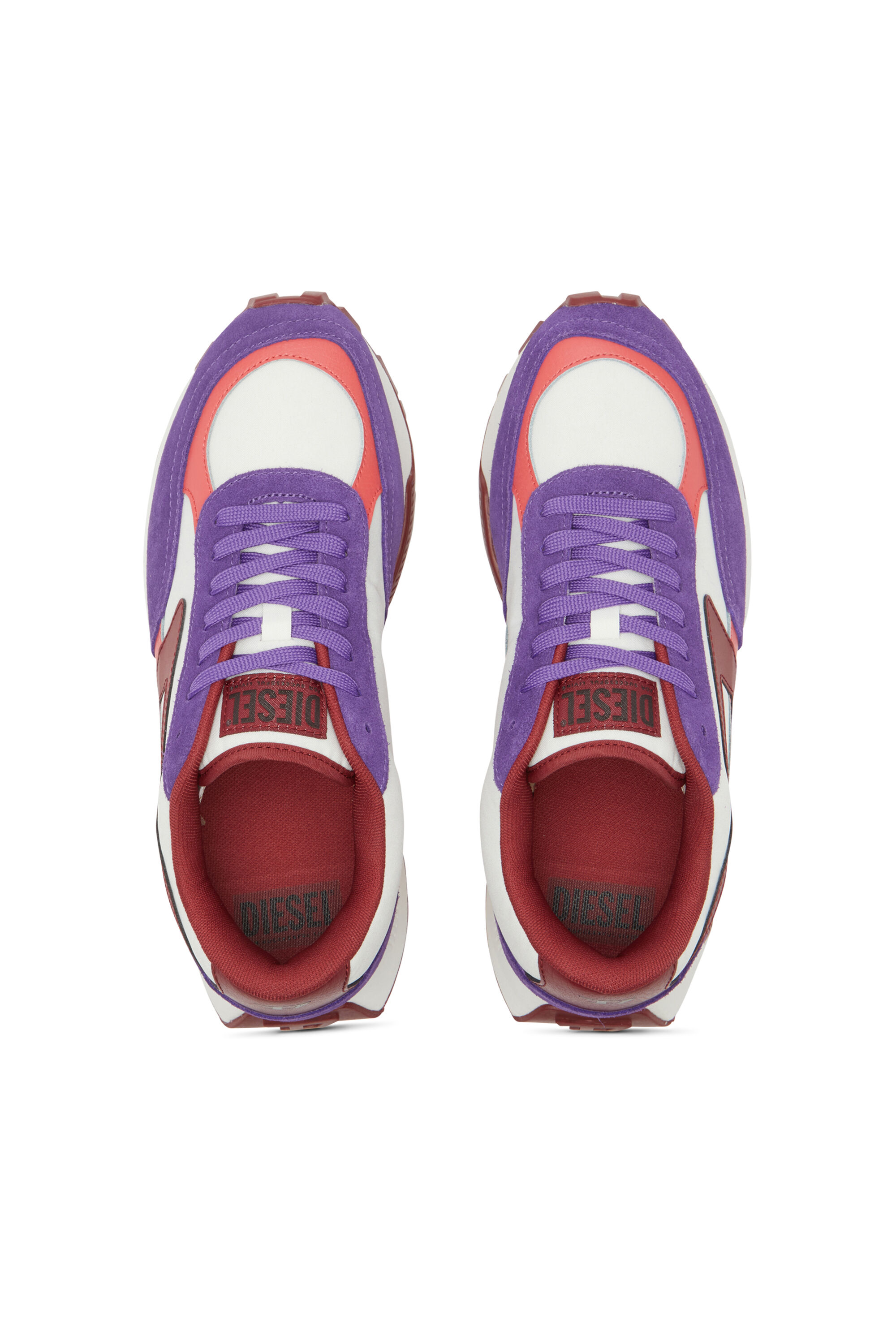 Diesel - S-TYCHE D W, Woman's S-Tyche-Colour-block sneakers with D branding in Violet/Red - 4