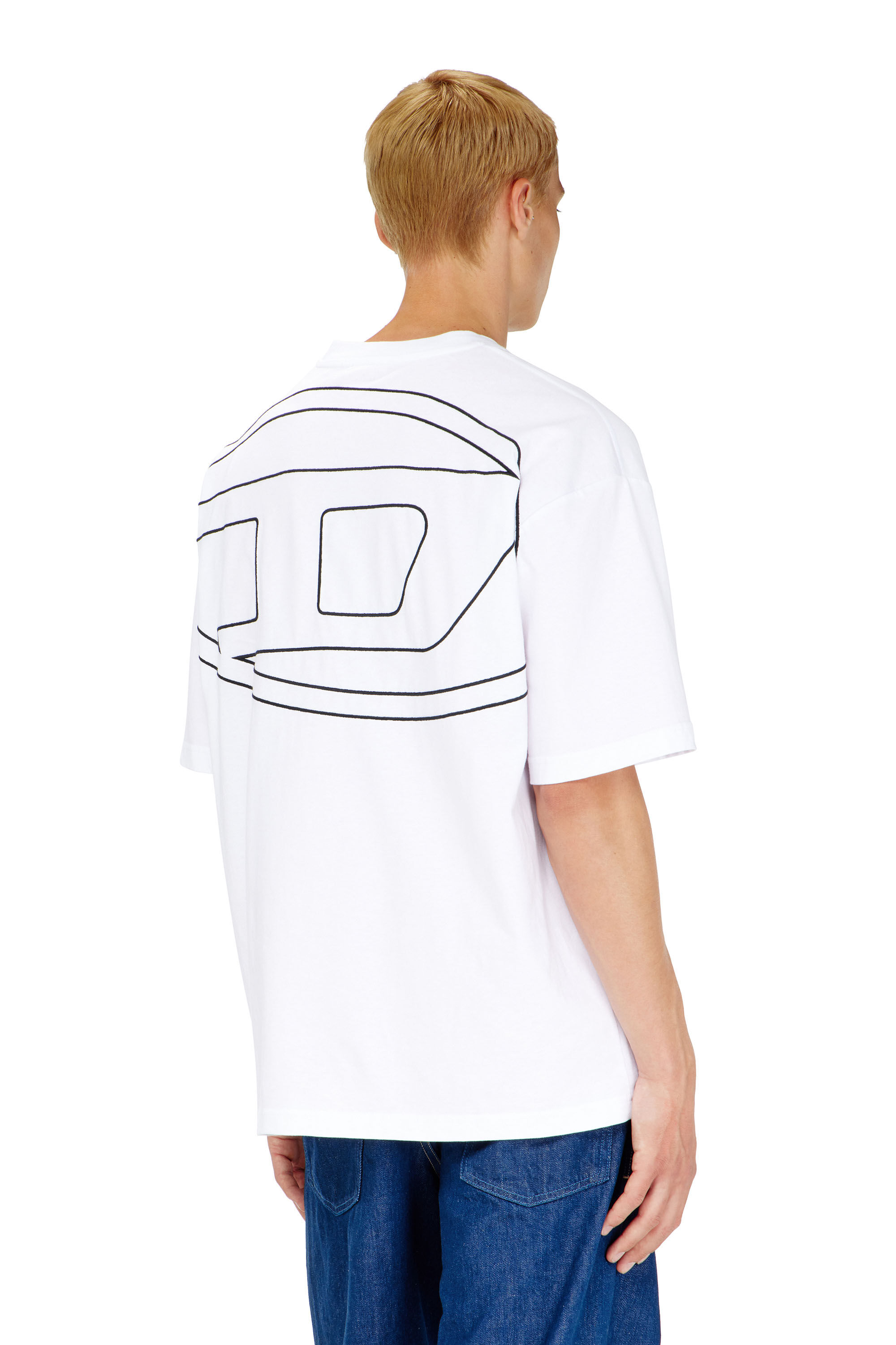 Men's oversized T-shirt with maxi oval D embroidery | Diesel