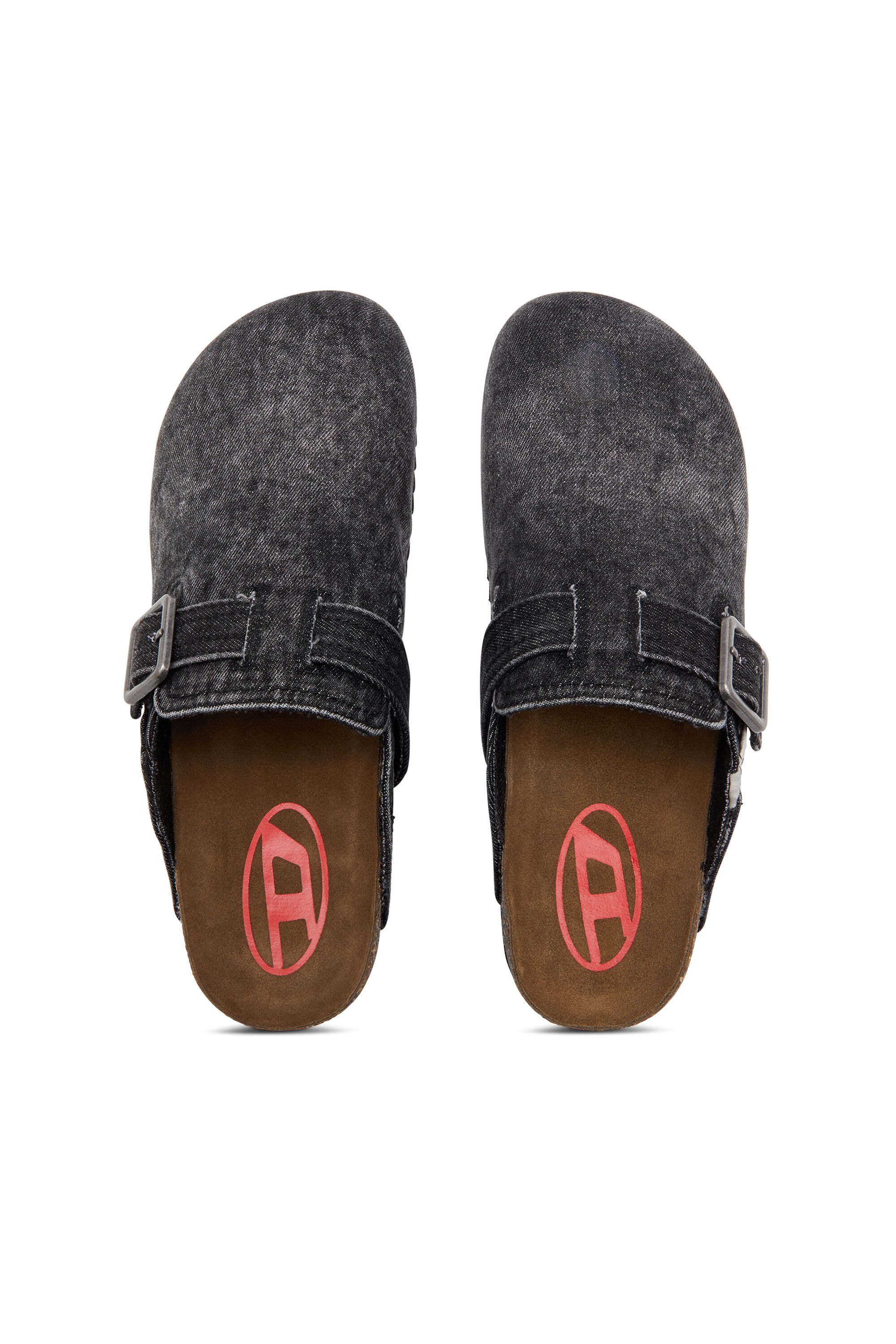 Men's D-Woodstock-Mules in faded denim | Black | Diesel