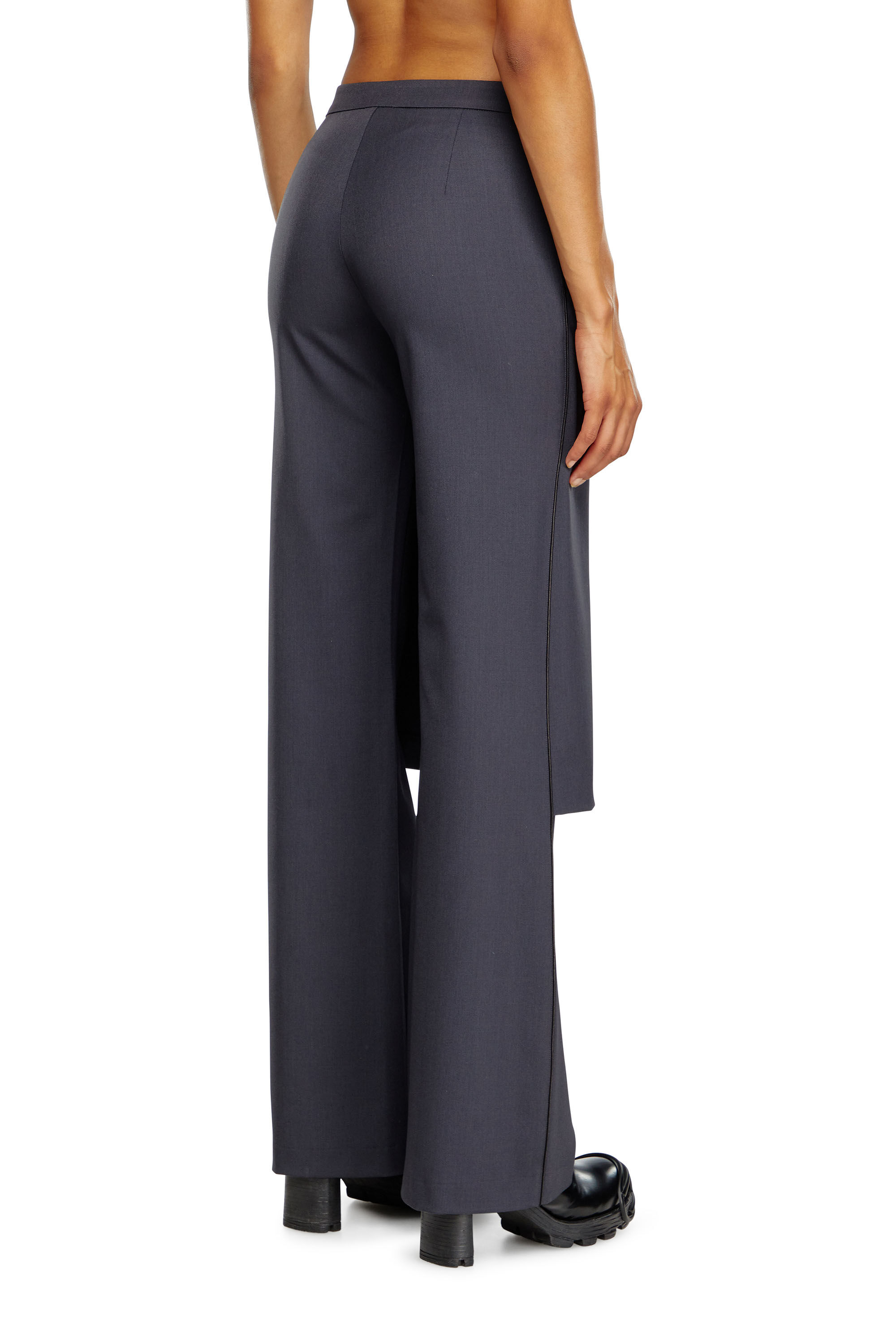 Women's Hybrid skirt-pants in wool blend | Grey | Diesel