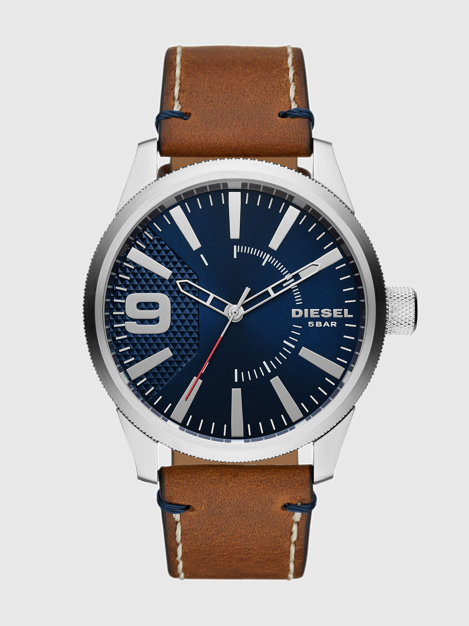 DZ1898 Man Rasp three hand brown leather watch Diesel