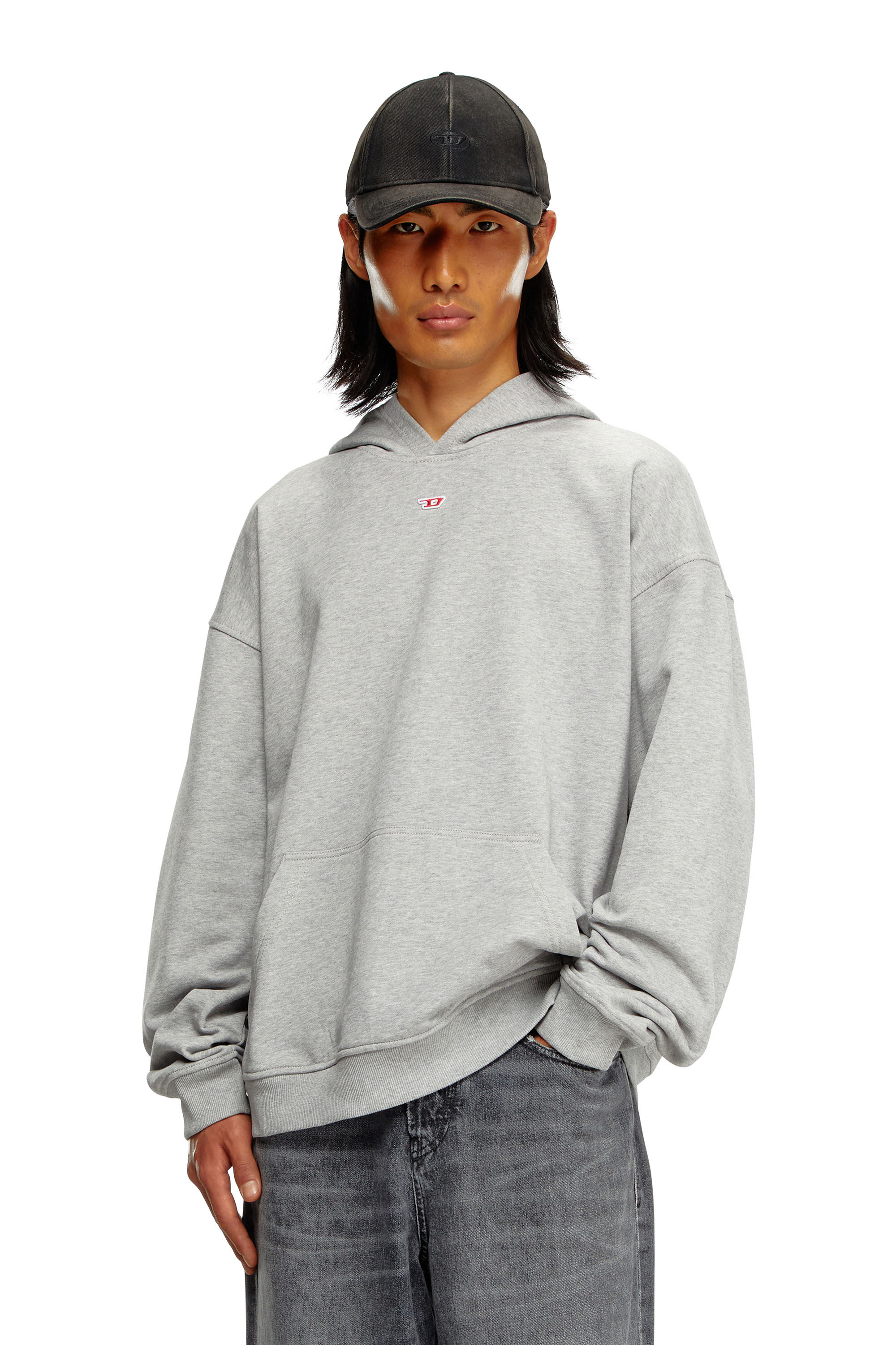 【期間限定】 Hoodie Men's with Diesel | Grey | patch logo D トップス