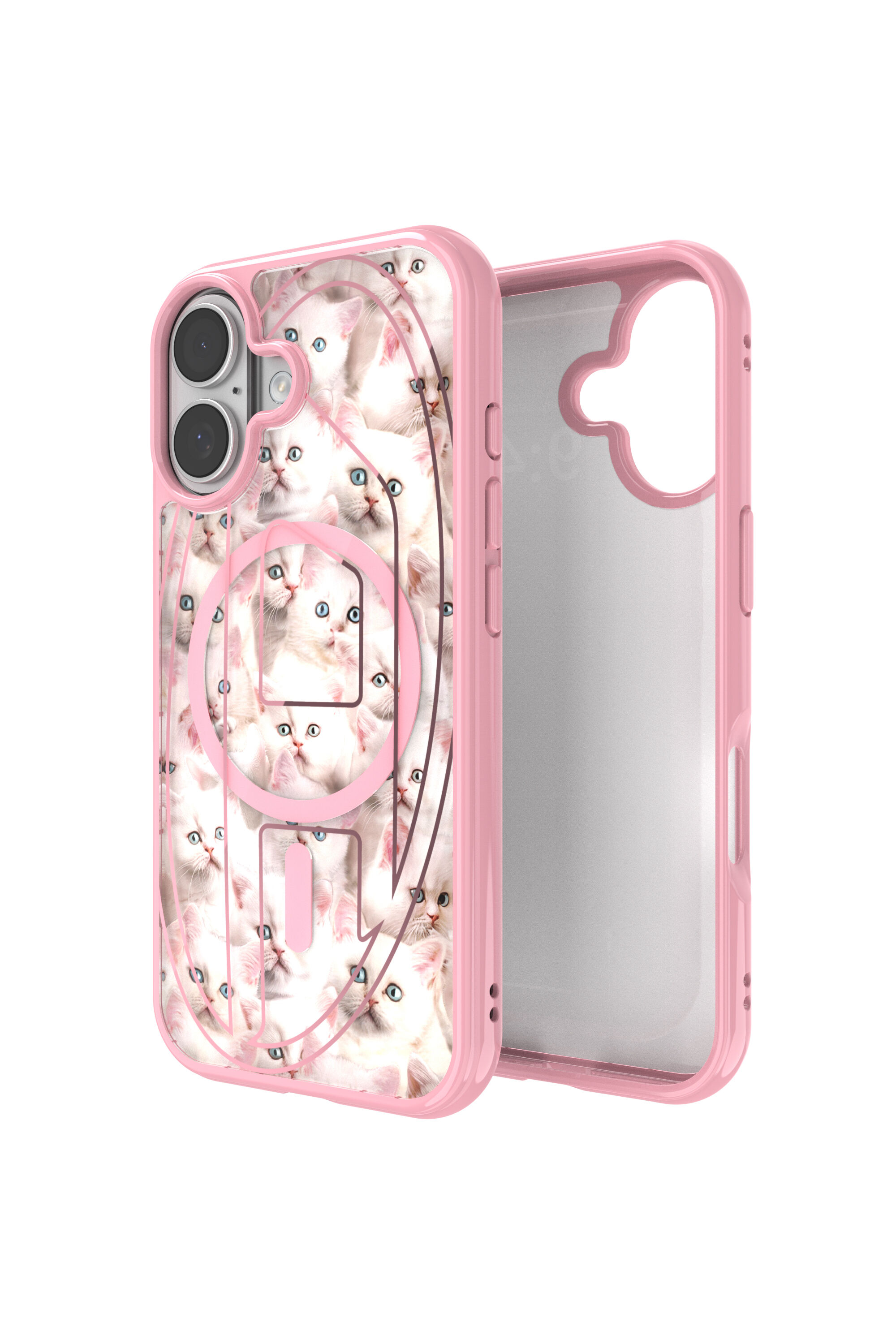 新品正規品【DIESEL】iPhone17ケース　ピンク猫 Women's Oval D cats case with magsafe for iPhone 17 | Pink