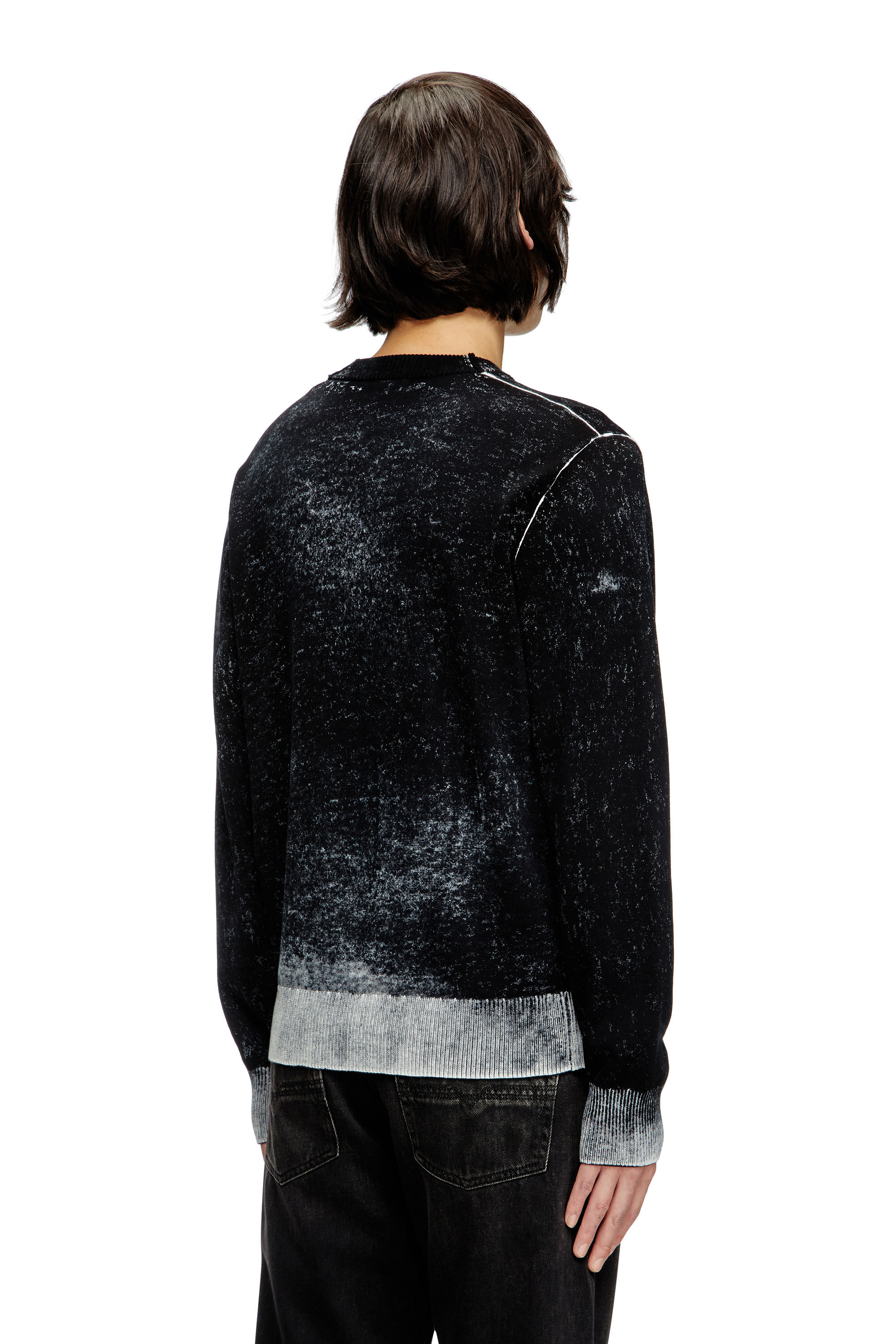 Men's Reverse-print cotton jumper | Black | Diesel