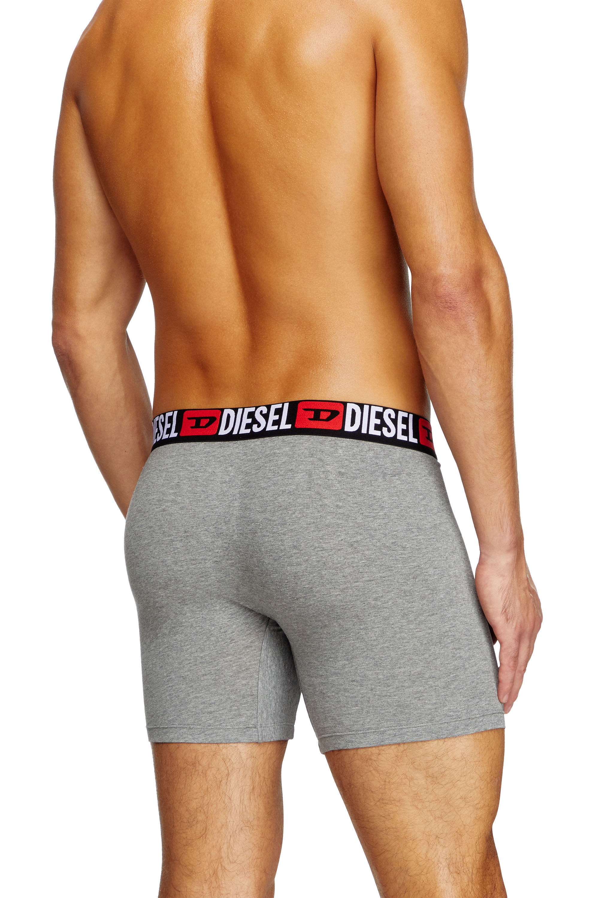 Diesel - MAX-D-CORE-3PACK, Man's Three-pack stretch cotton boxer briefs in Grey/Red - 4