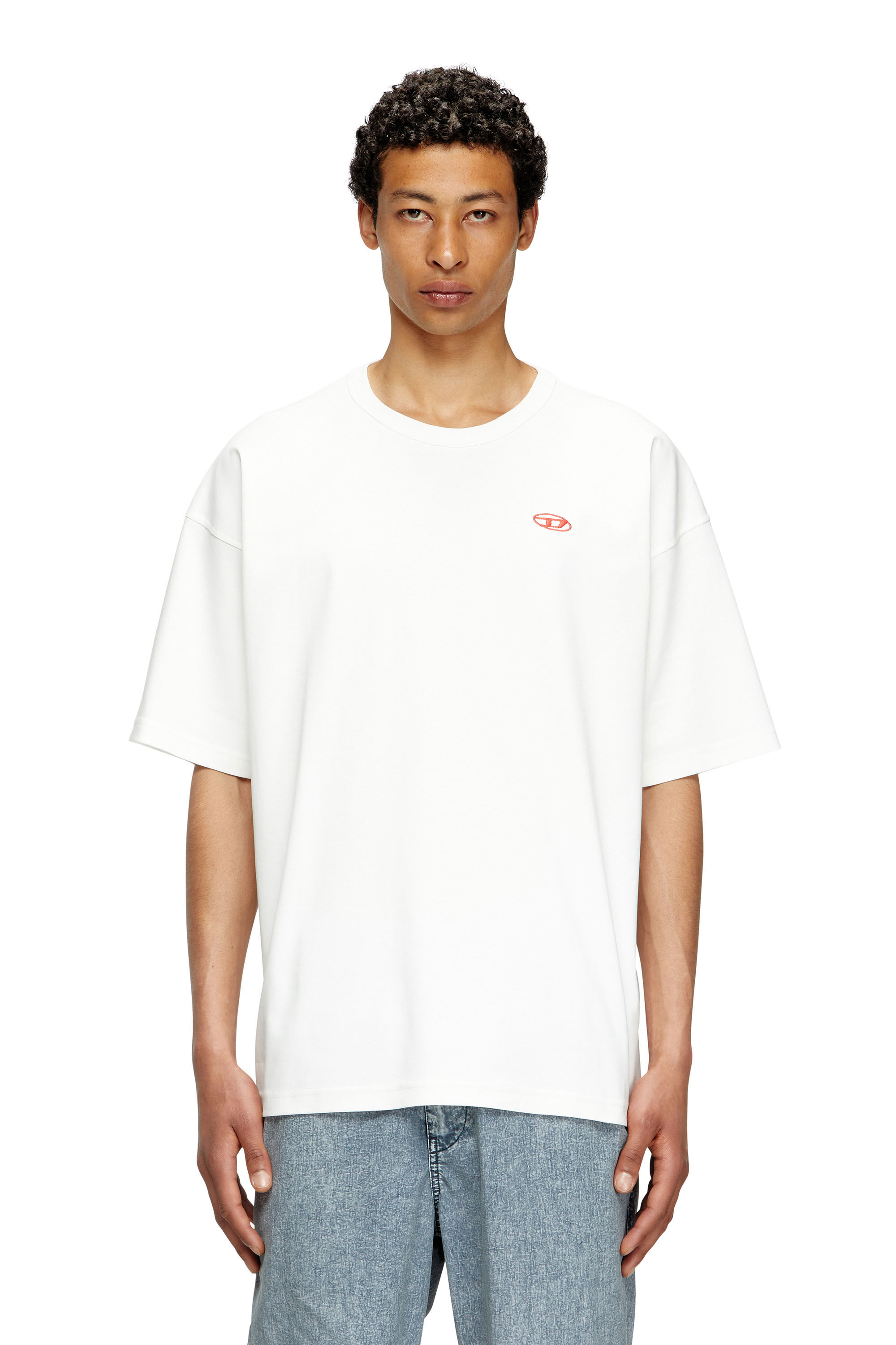 Tシャツ・カットソー DIESEL FW25 T-BOXT-T6 (A185350AIJU 9XX) Men's T-shirt with red Oval D | Black | Diesel