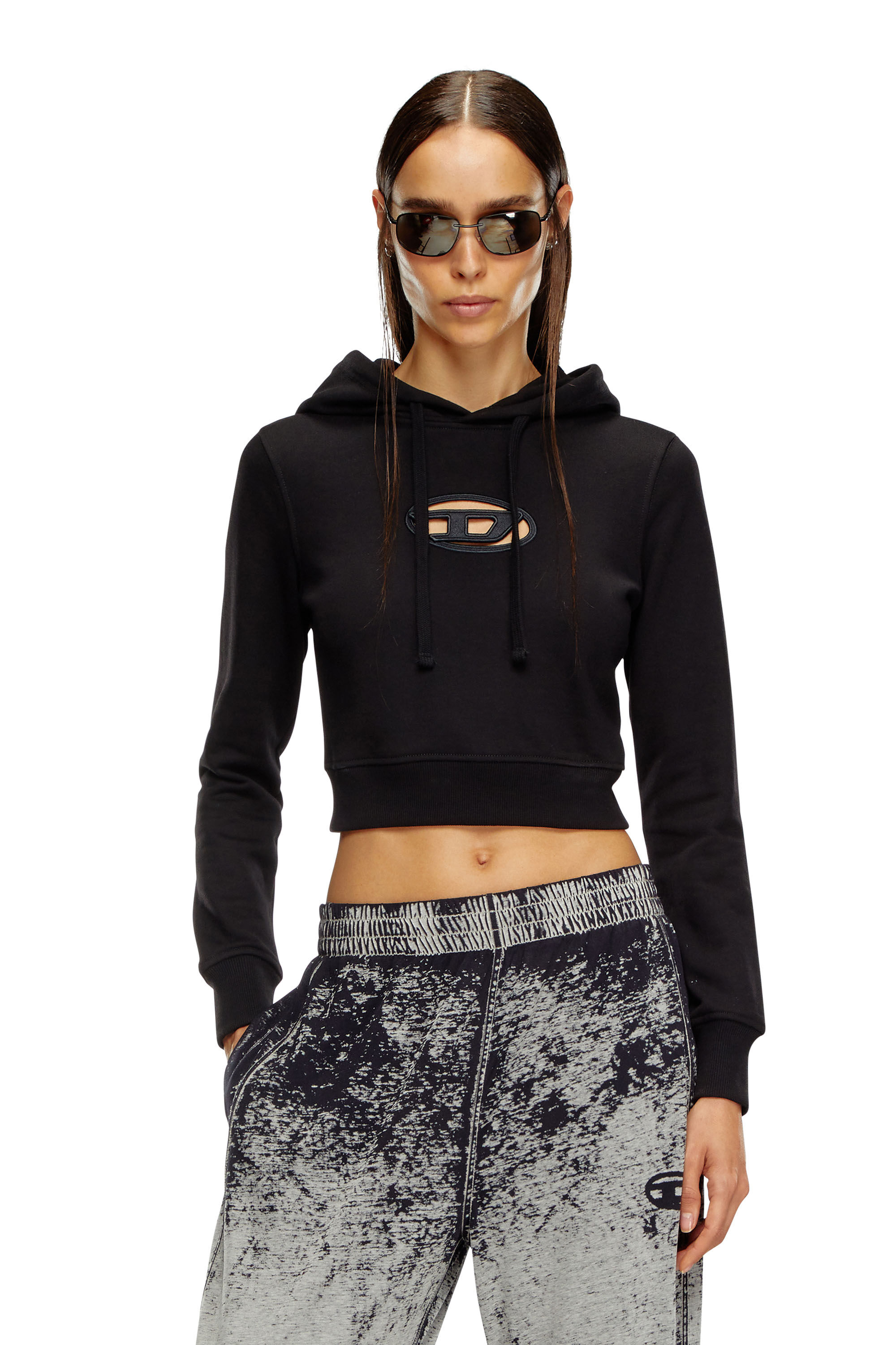 Black cut out hoodie sale