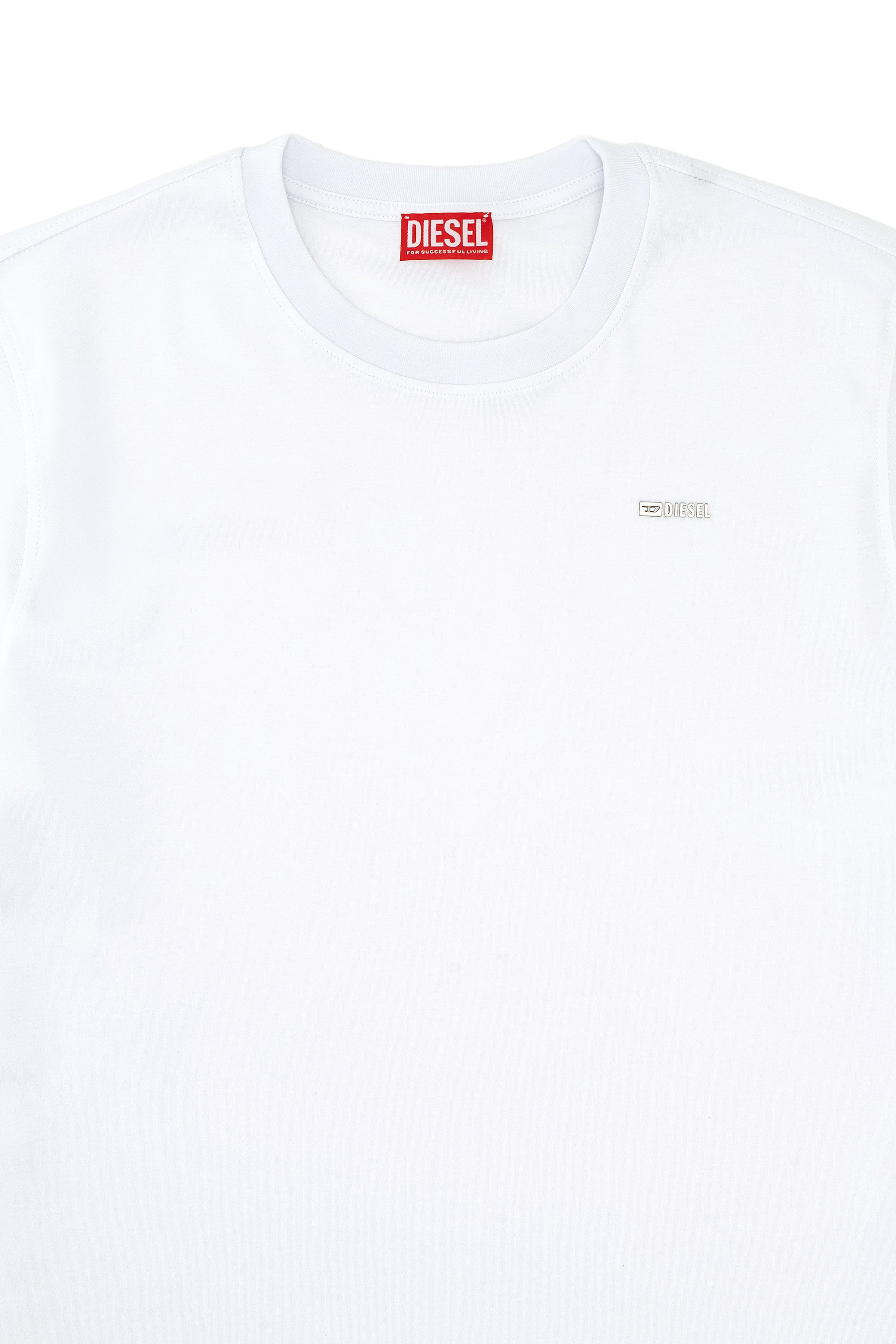 Diesel - T-ADJUST-MET, Man's Cotton T-shirt with small logo on chest in White - 6