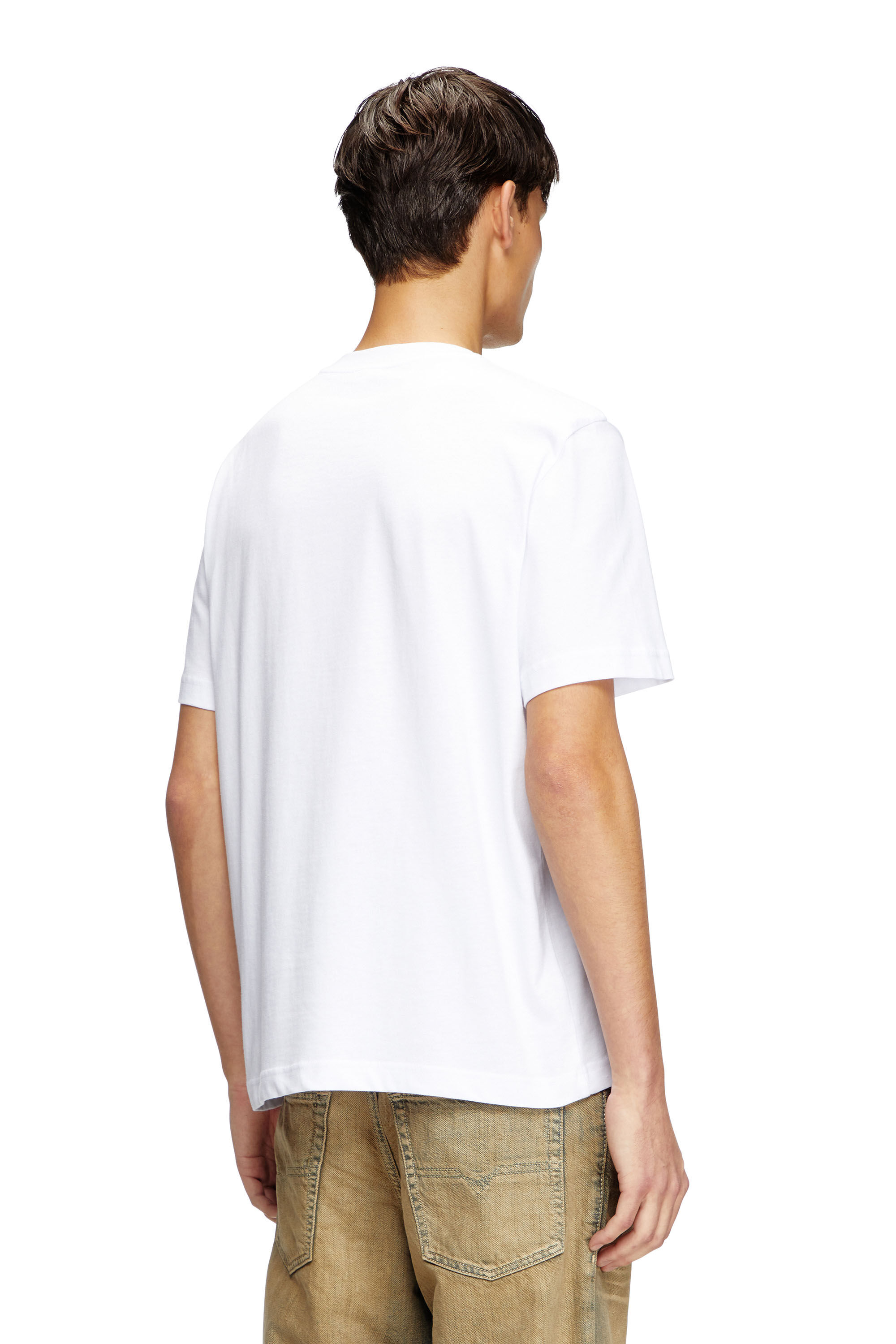 Men's T-shirt with embossed Oval D | White | Diesel