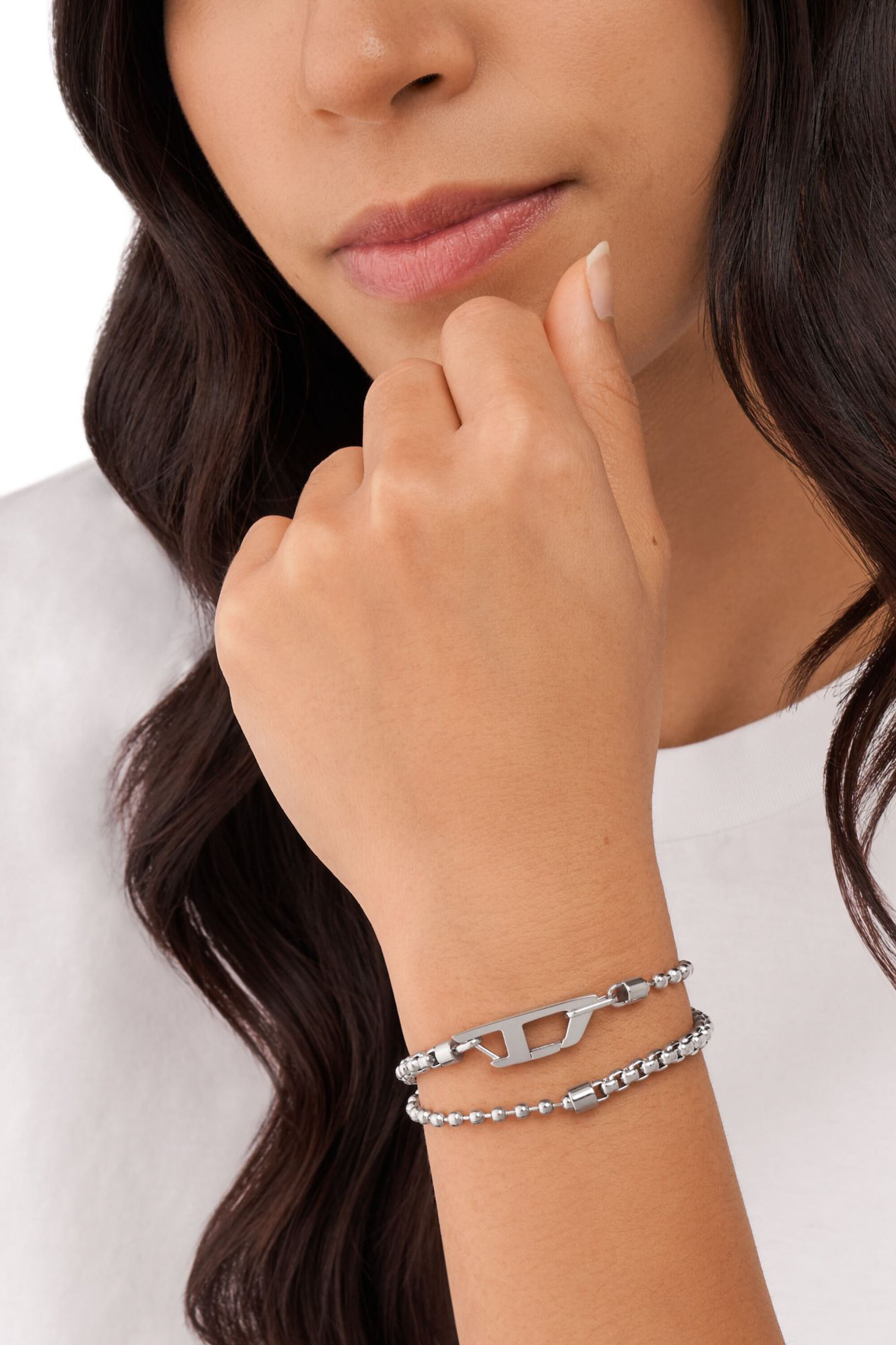 DISEL ブレスレット　Dx1473 Women's Stainless steel chain bracelet | Silver | Diesel