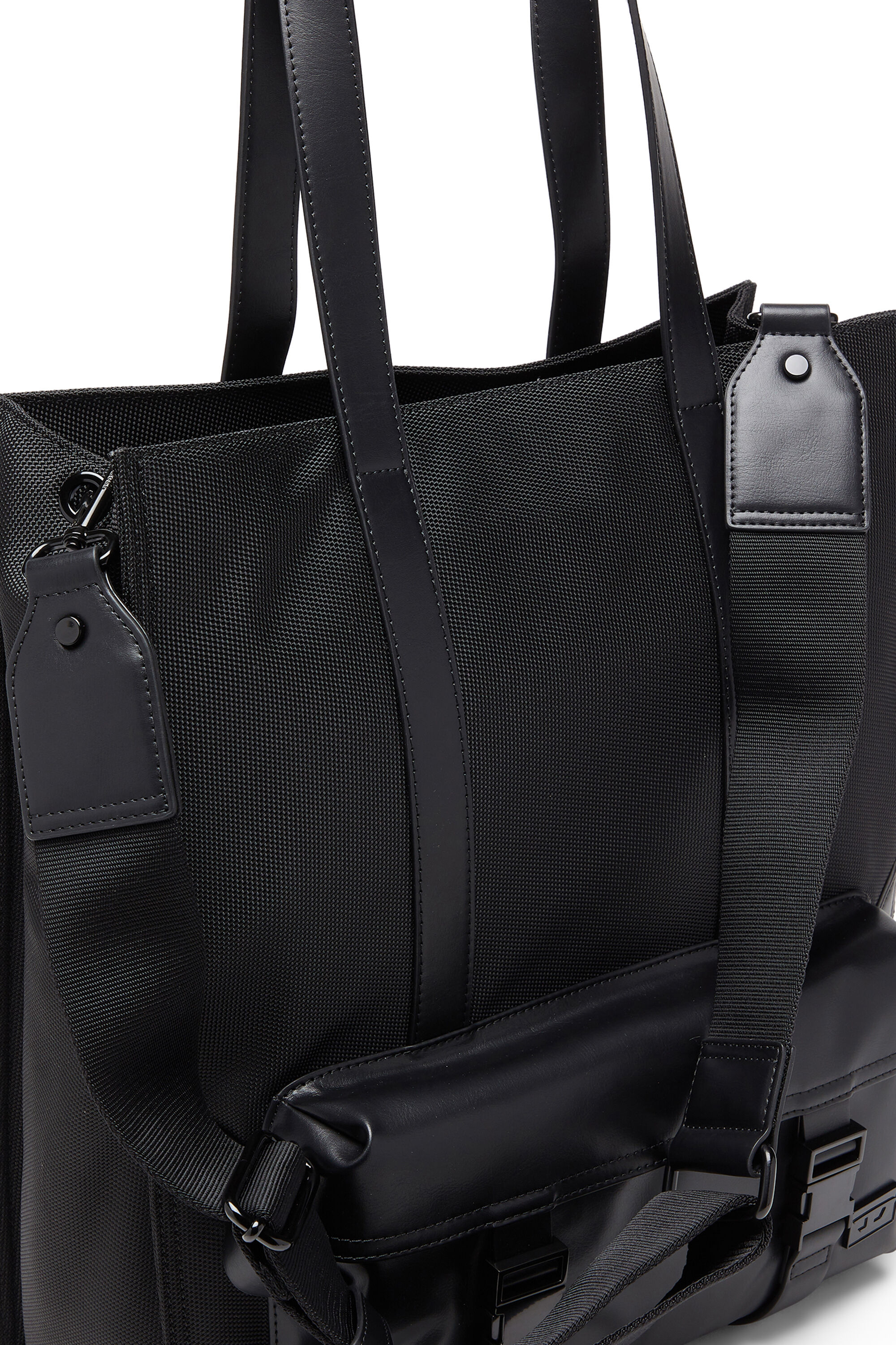 Diesel - MULTI-PKTS TOTE X, Unisex's Multi-Pkts - Shopping bag with flap pocket and zip in Black - 5