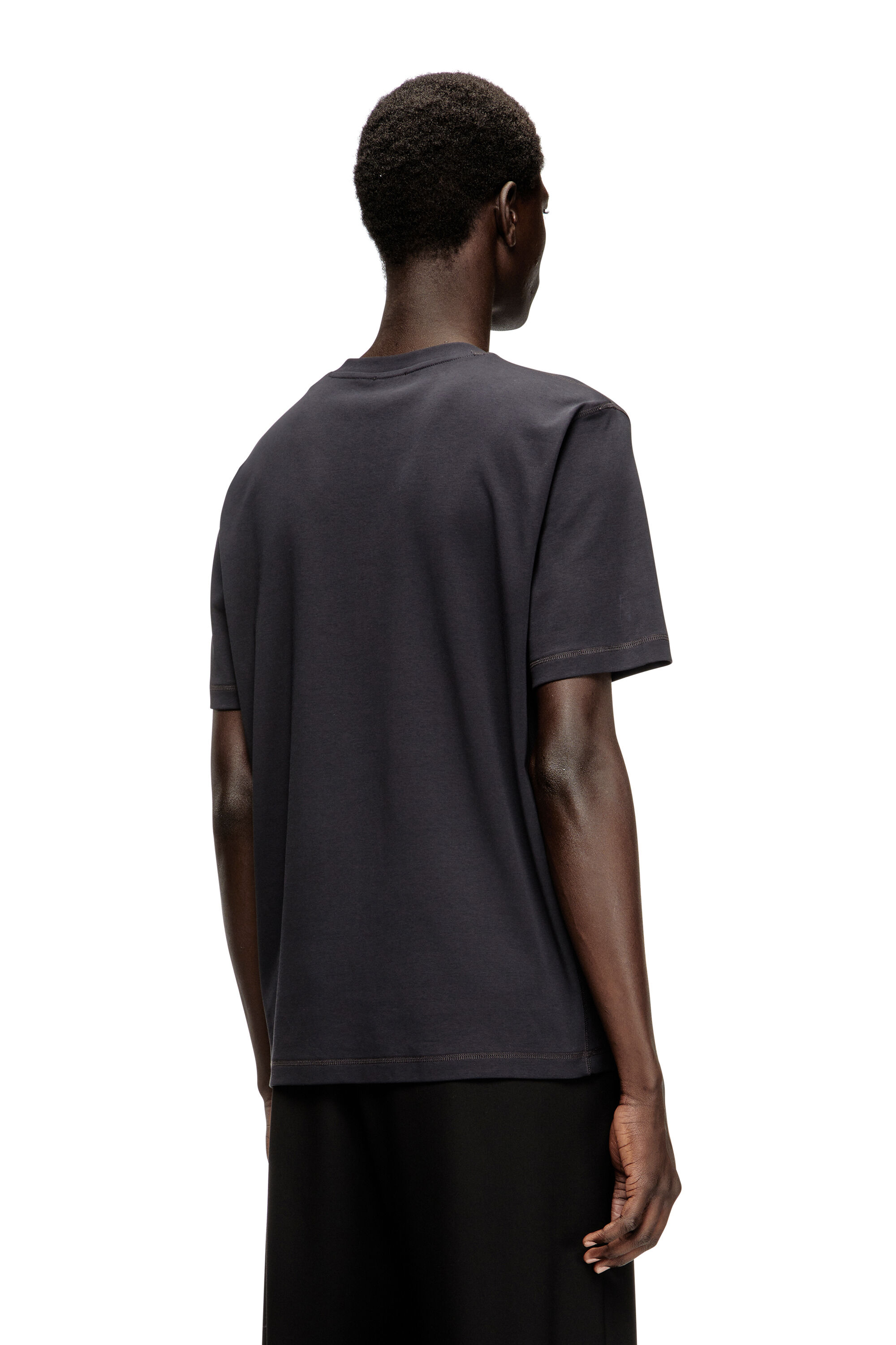 Men's Regular T-shirt with crew neck and Oval D | Grey | Diesel