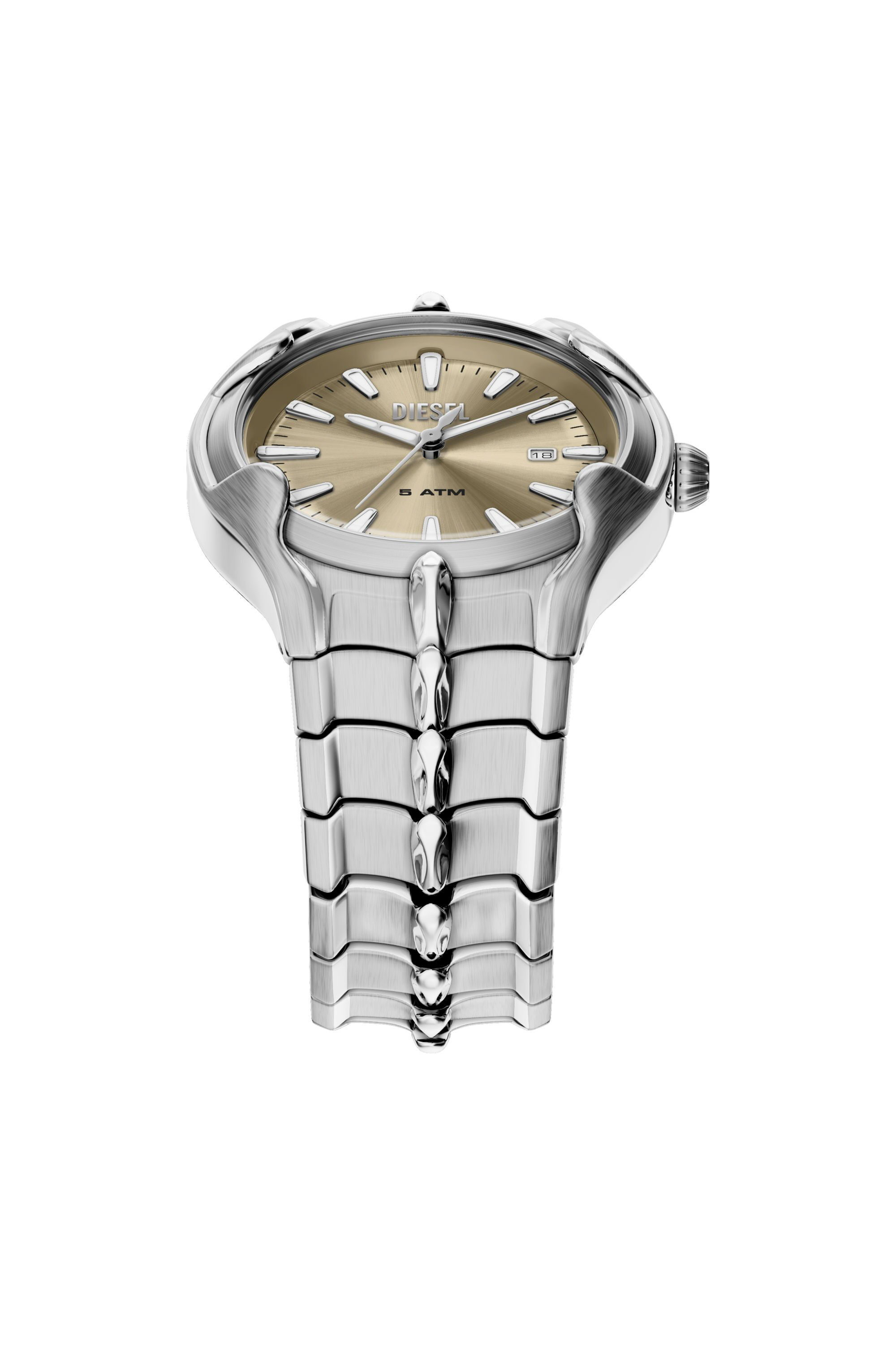 ペ*)様 DIESEL vert シルバー クォーツ時計 5 ATM Men's Vert Stainless Steel Watch | Silver | Diesel