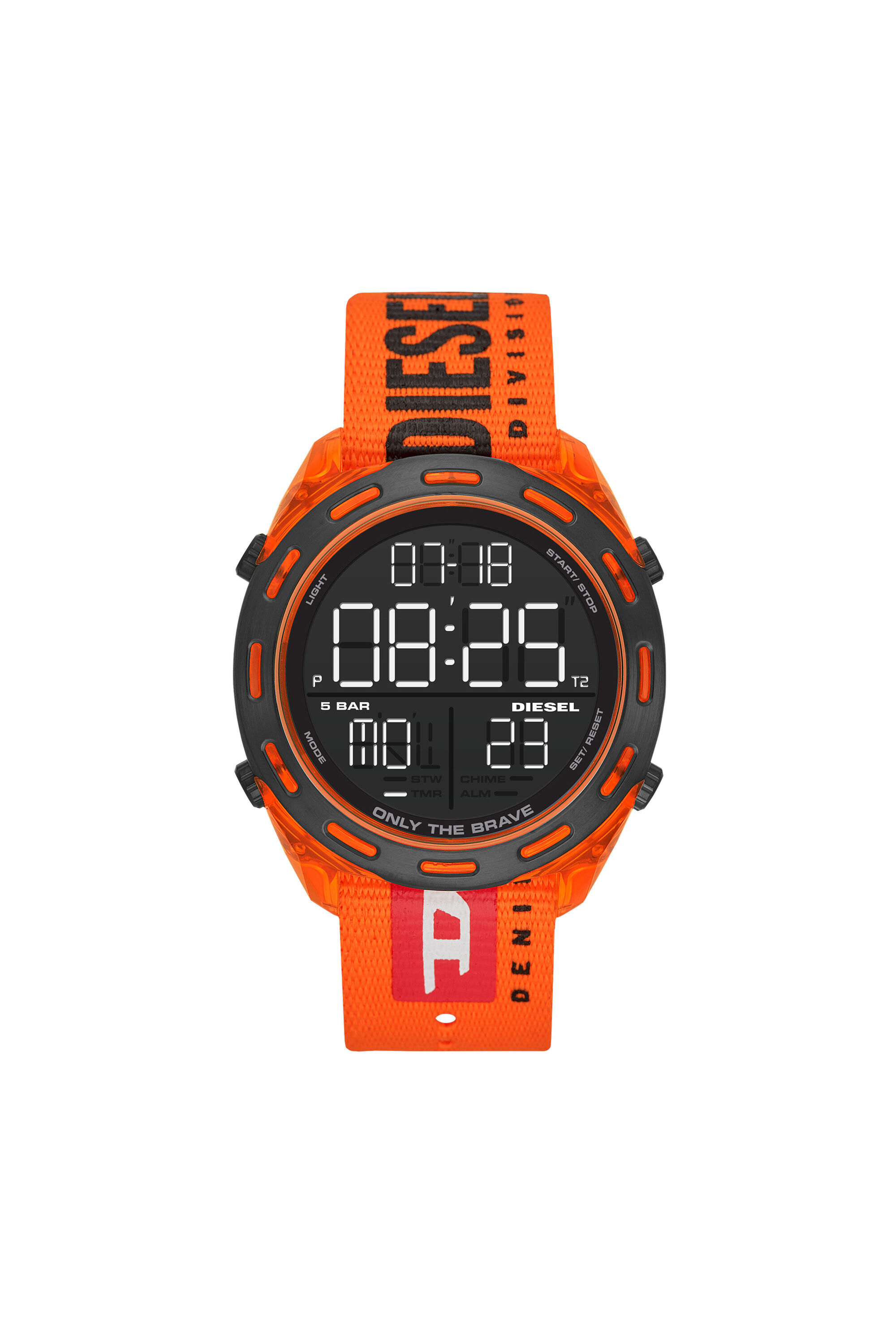 DZ1896 Man: Crusher digital orange nylon watch | Diesel