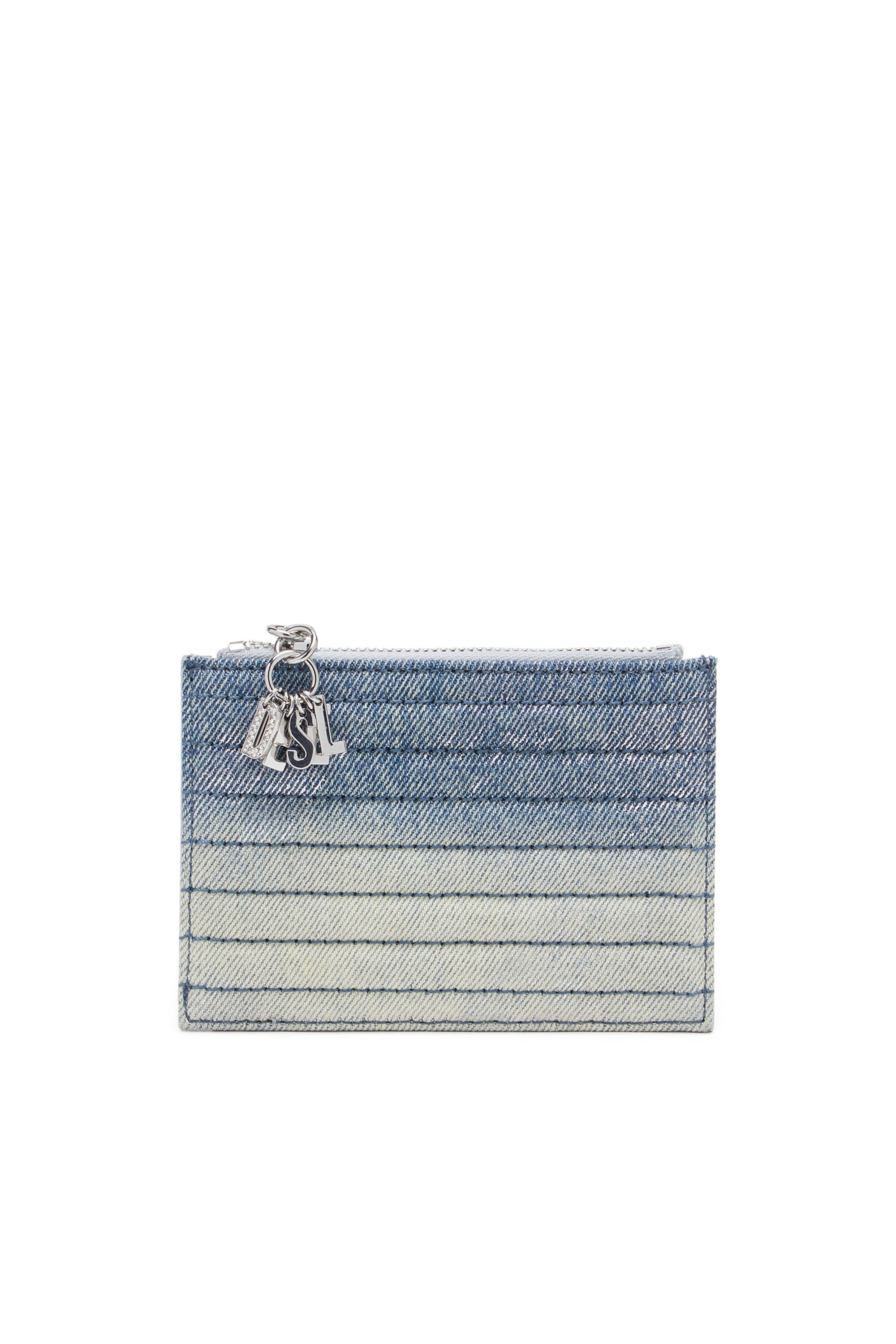 Women's Card holder in leather and quilted denim | Blue | Diesel