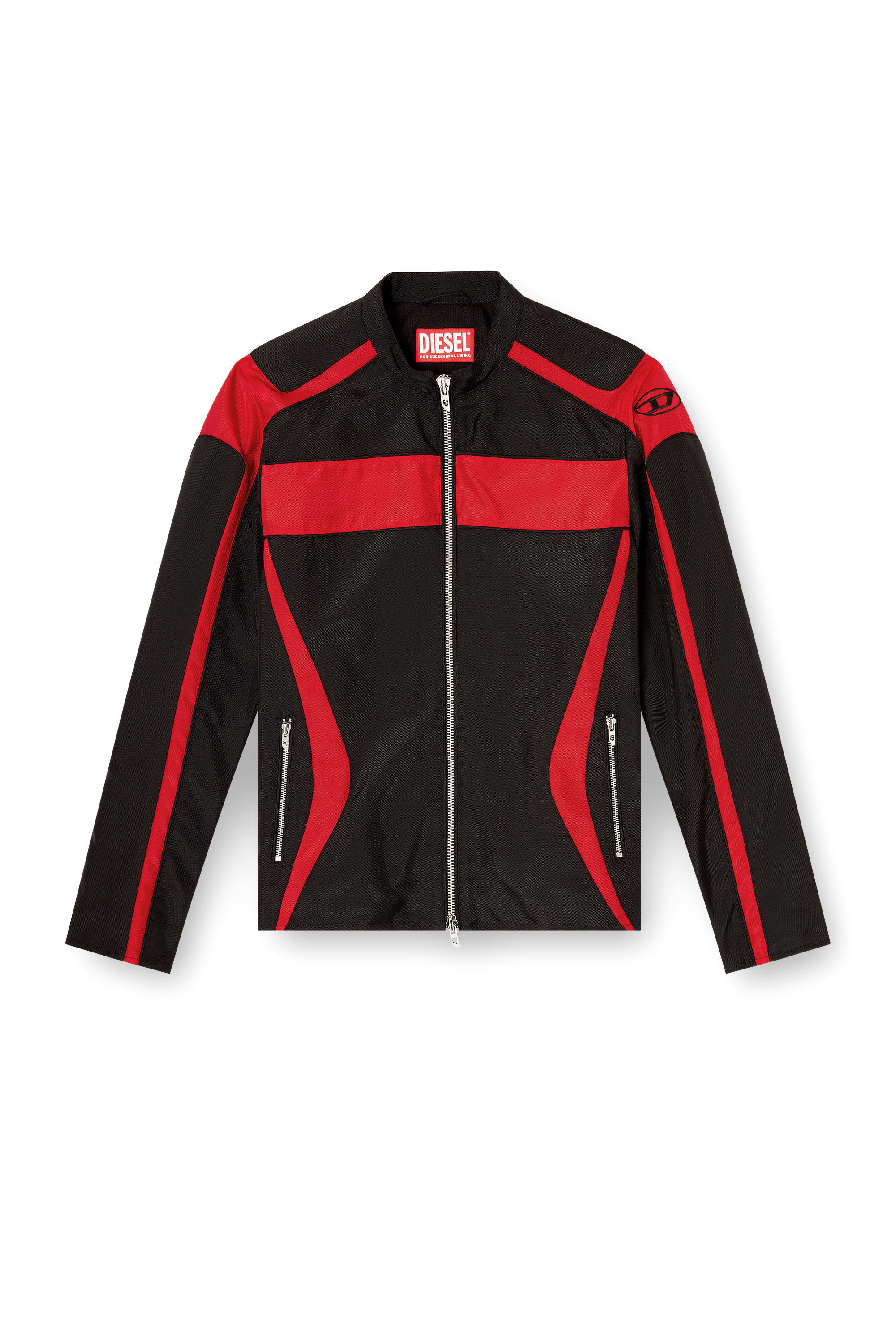 Men's Biker jacket in colour-block canvas | Multicolor | Diesel