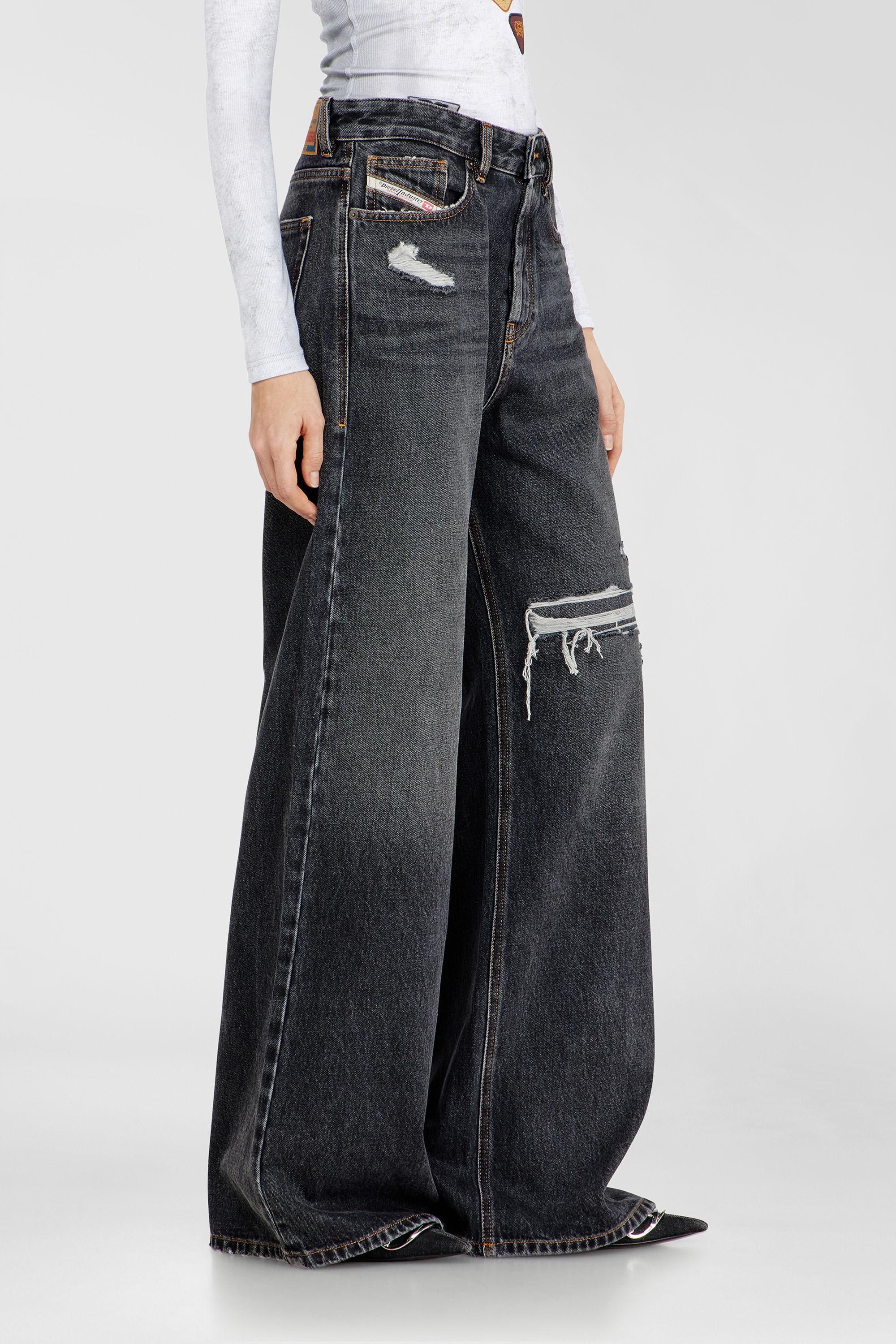 パンツ DIESEL Relaxed Jeans 1996 D-Sire 007f6 1996 D-Sire Woman: Relaxed Black/Dark grey Baggy Jeans | Diesel