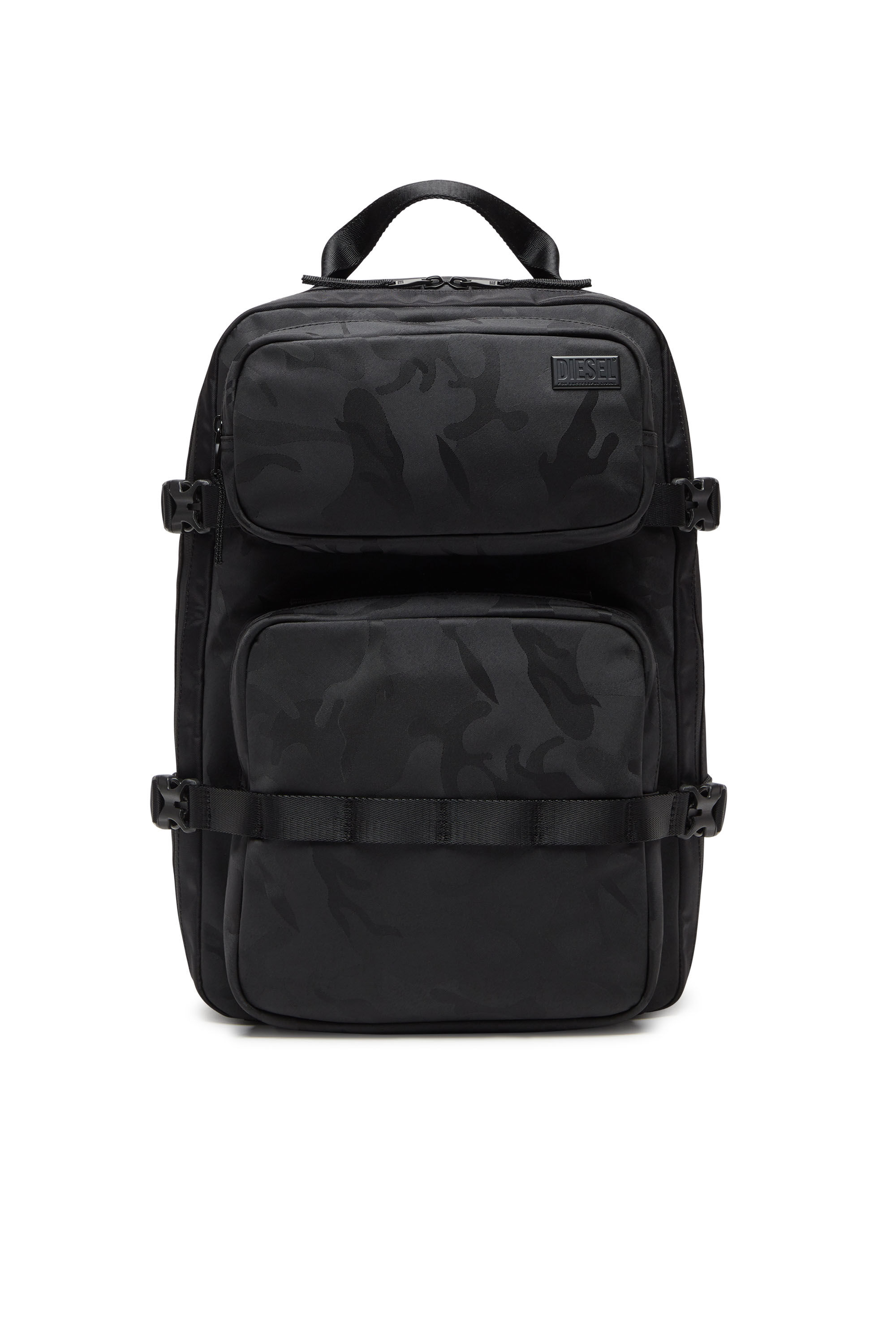 海外並行輸入正規品 Men's Dsrt-Utility backpack in printed nylon | Black | Diesel バッグ