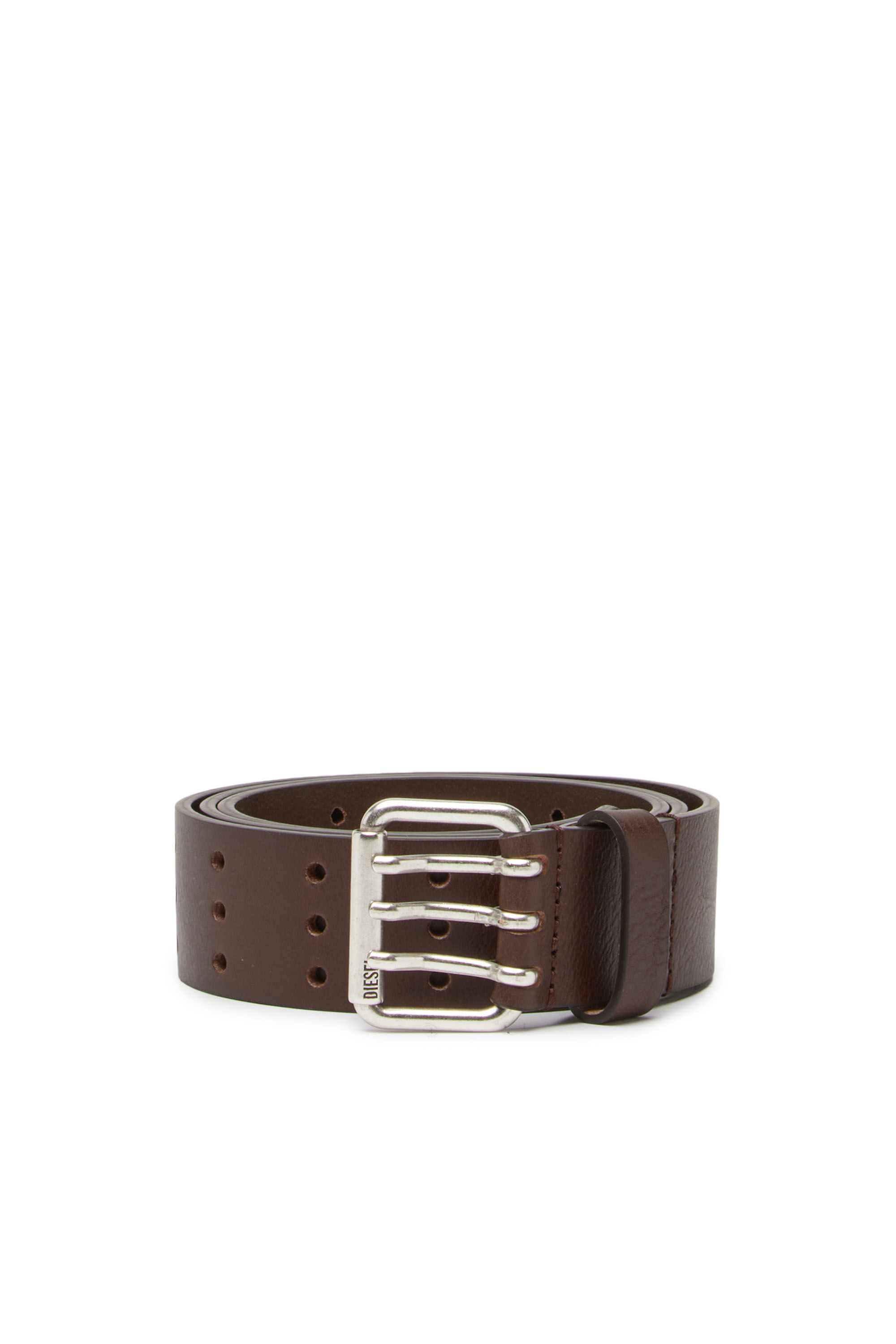 Men's Leather belt with triple-prong buckle | Diesel B-MILI