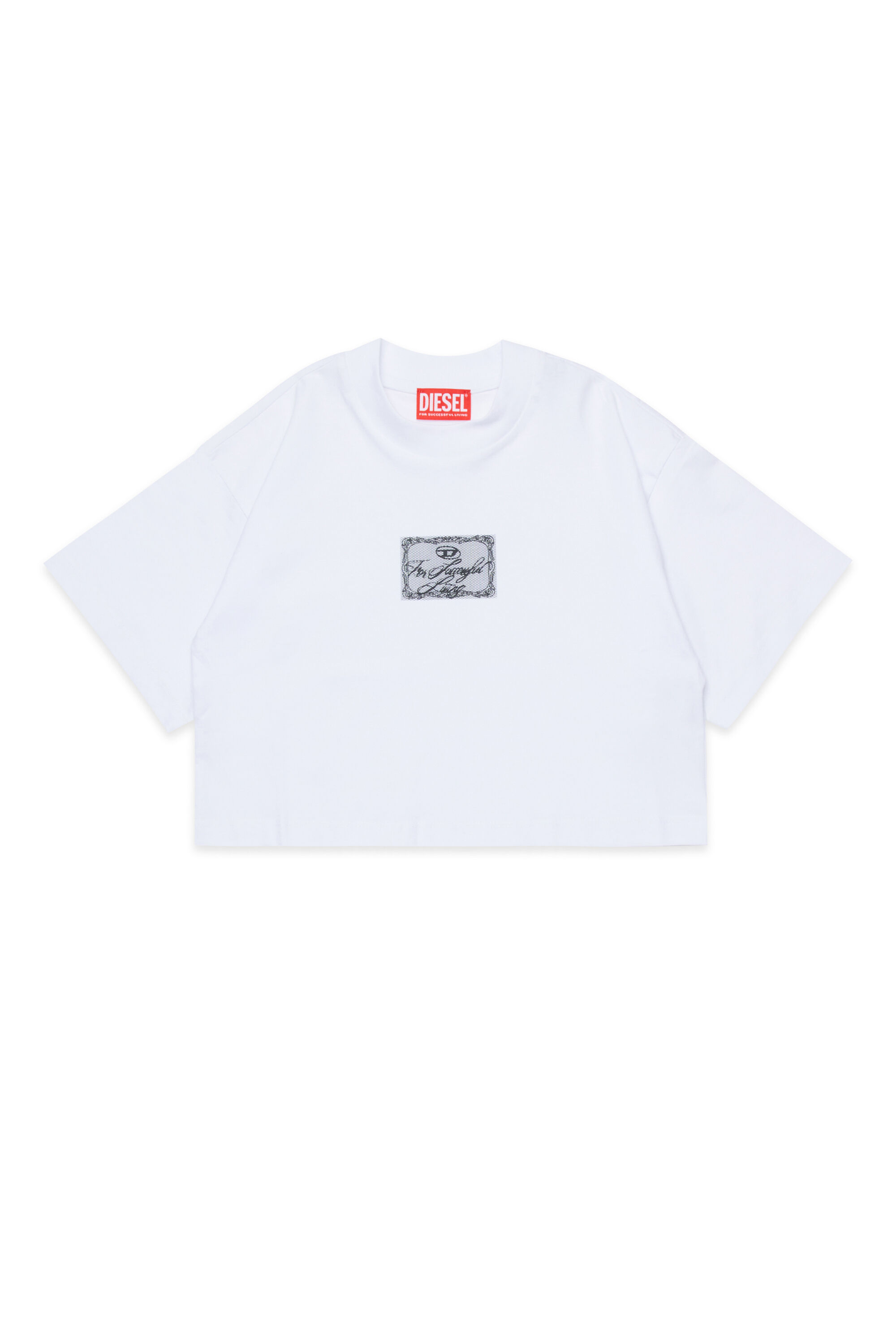 Diesel - TYLACE, Woman's Oversized T-shirt with patch in White - 1