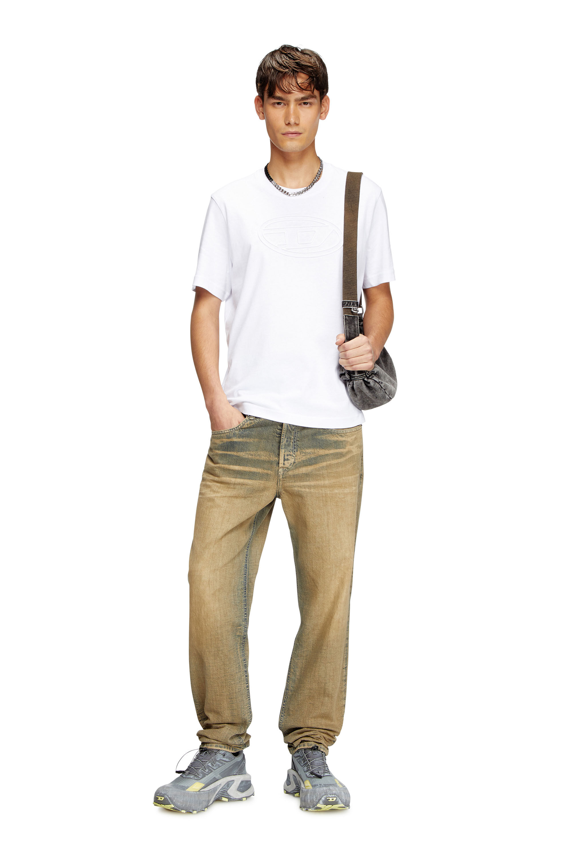 Men's T-shirt with embossed Oval D | White | Diesel
